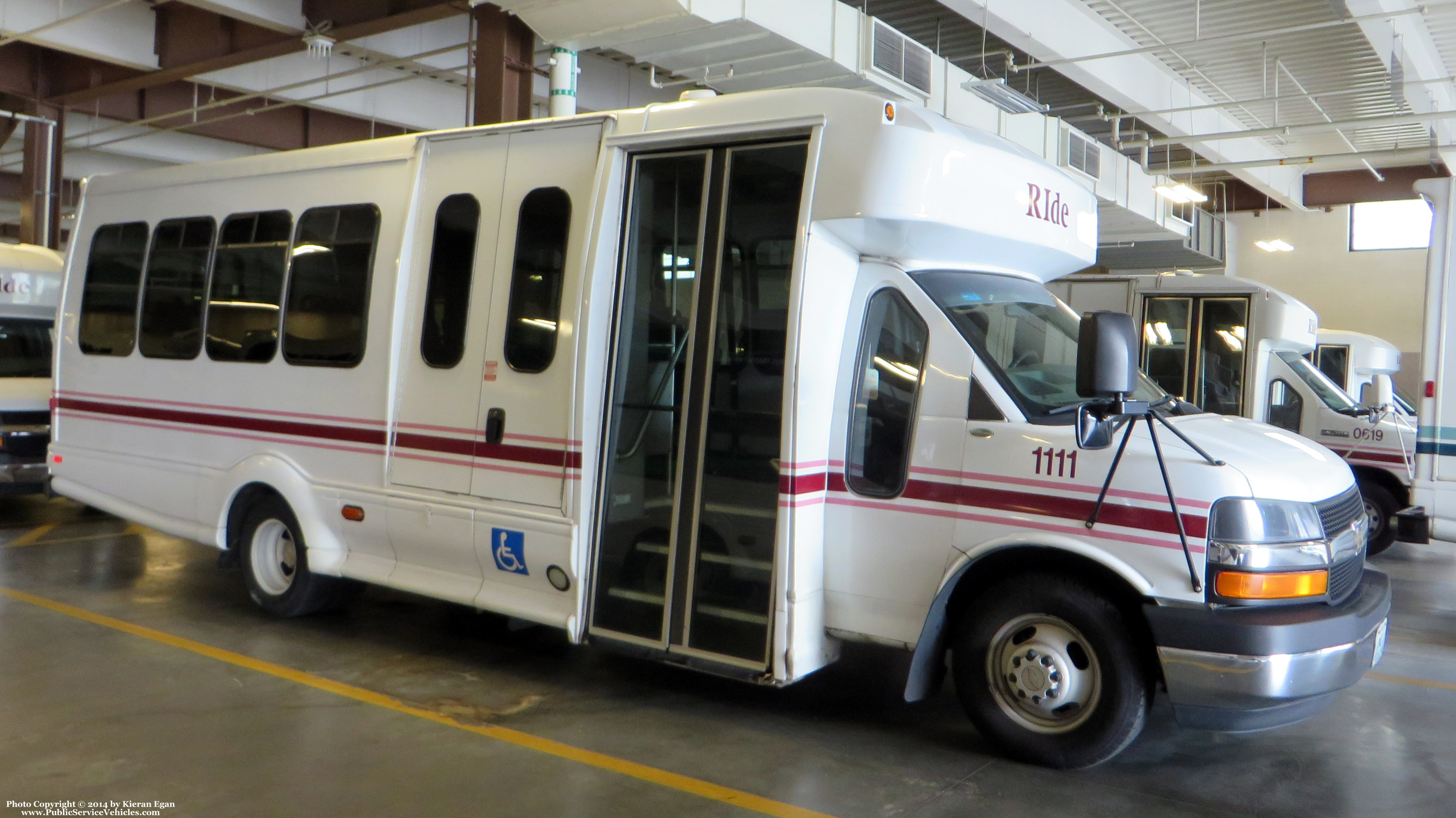A photo  of Rhode Island Public Transit Authority
            Paratransit Bus 21111, a 2011 Chevrolet 4500 Bus             taken by Kieran Egan
