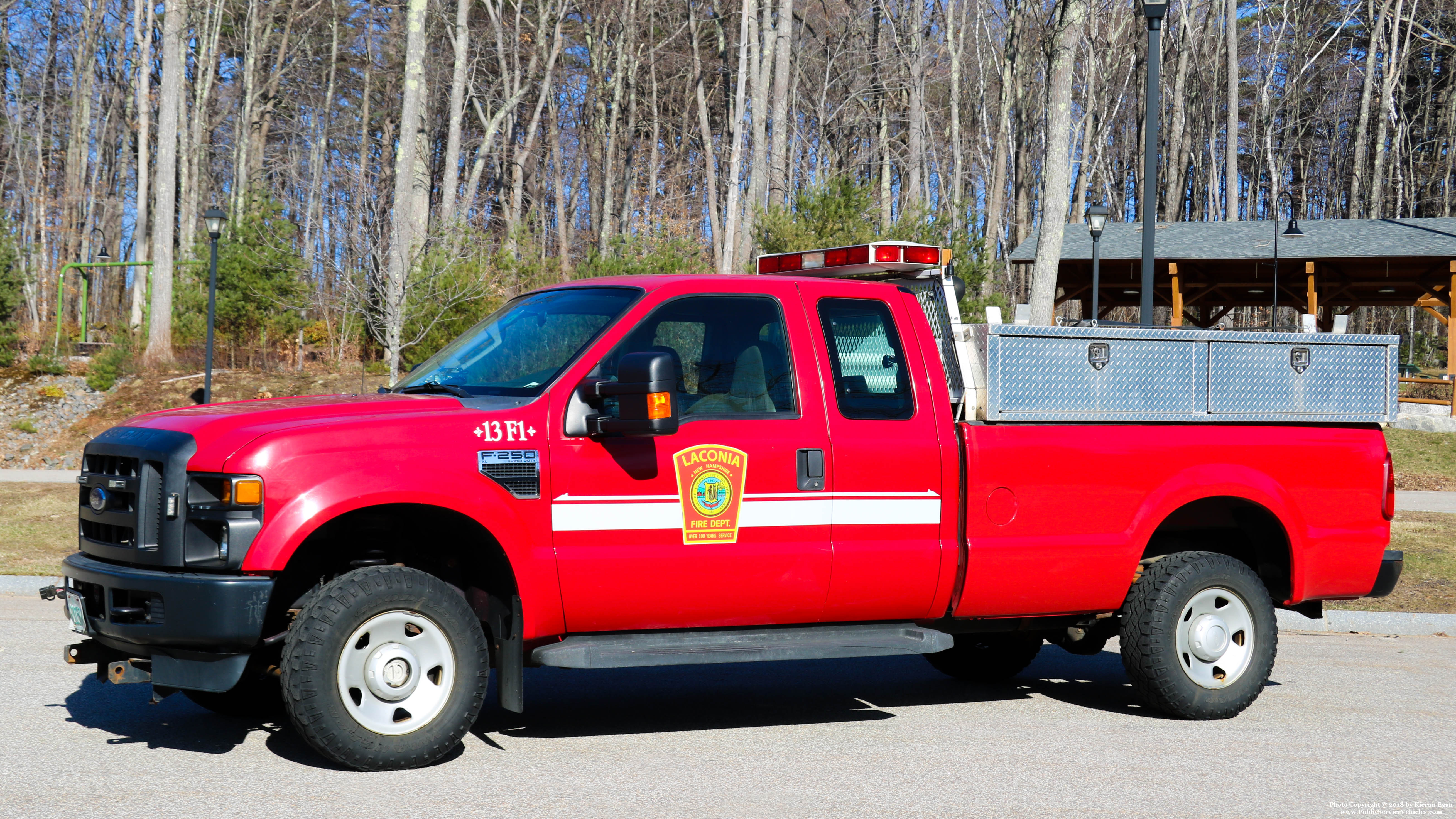 A photo  of Laconia Fire
            13 Forestry 1, a 2008 Ford F-250 Super Cab             taken by Kieran Egan