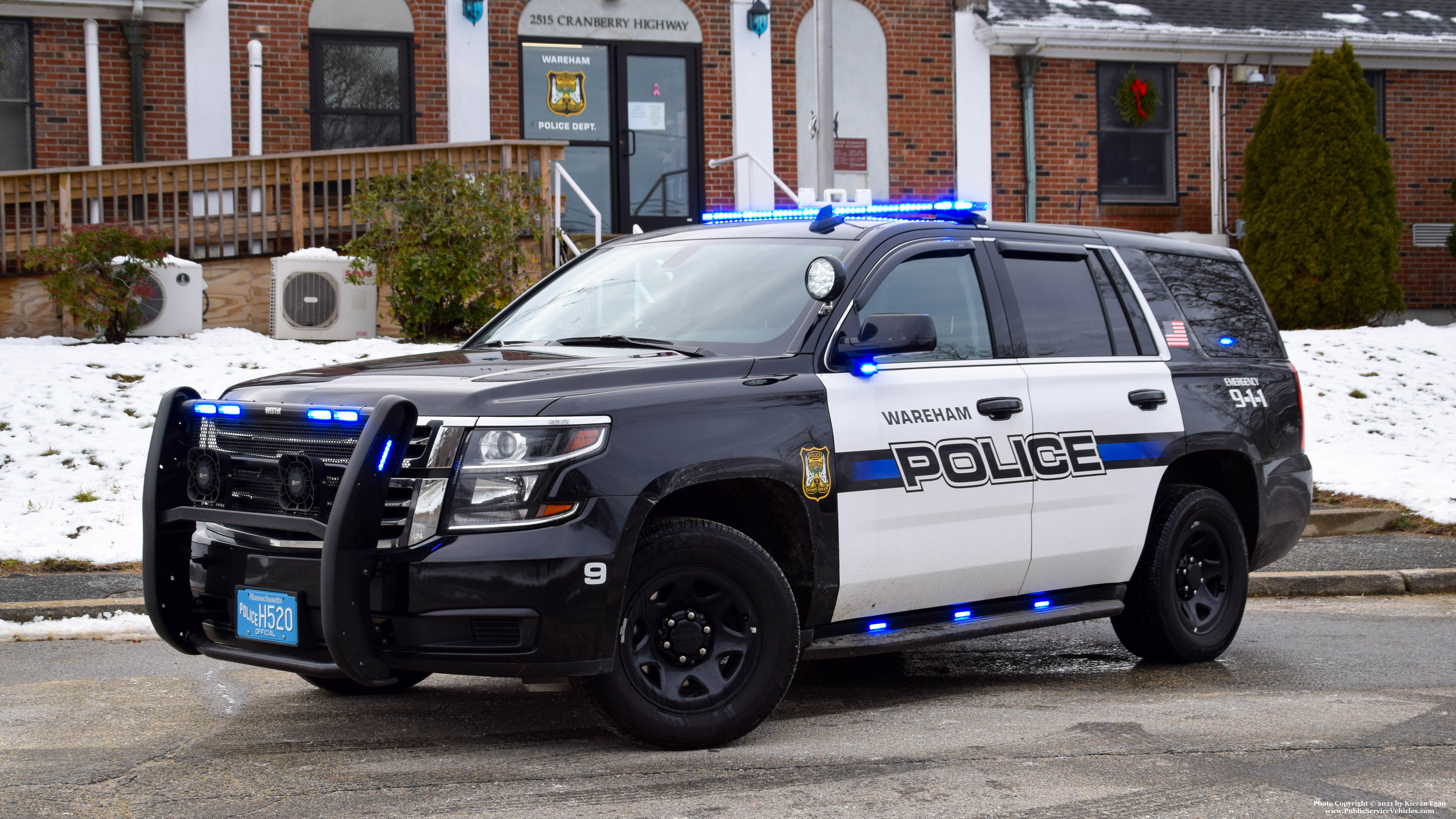 A photo  of Wareham Police
            W-9, a 2020 Chevrolet Tahoe             taken by Kieran Egan