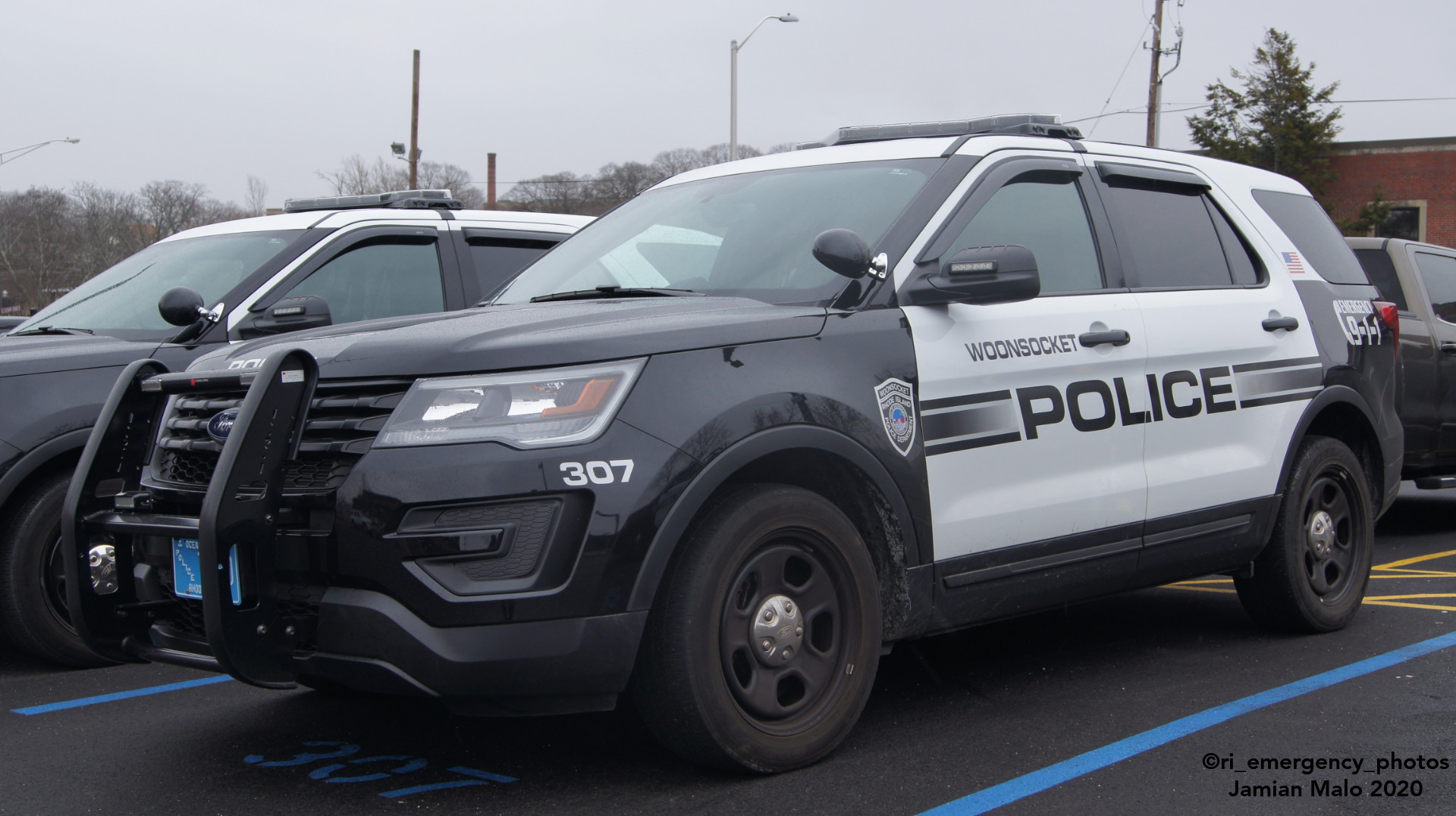 A photo  of Woonsocket Police
            Cruiser 307, a 2016-2019 Ford Police Interceptor Utility             taken by Jamian Malo