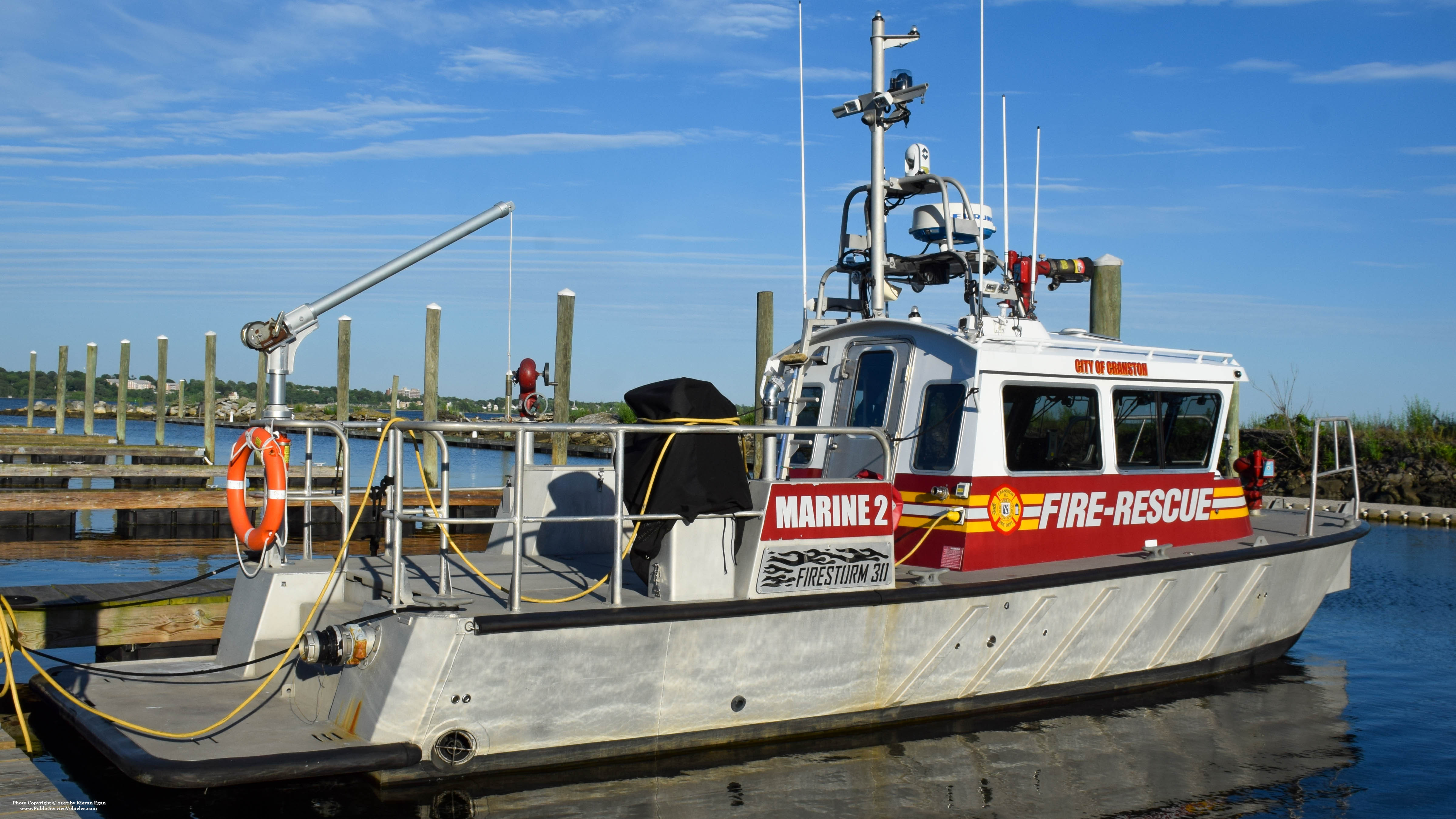 A photo  of Cranston Fire
            Marine 2, a 2008 MetalCraft Marine FireStorm 30             taken by Kieran Egan