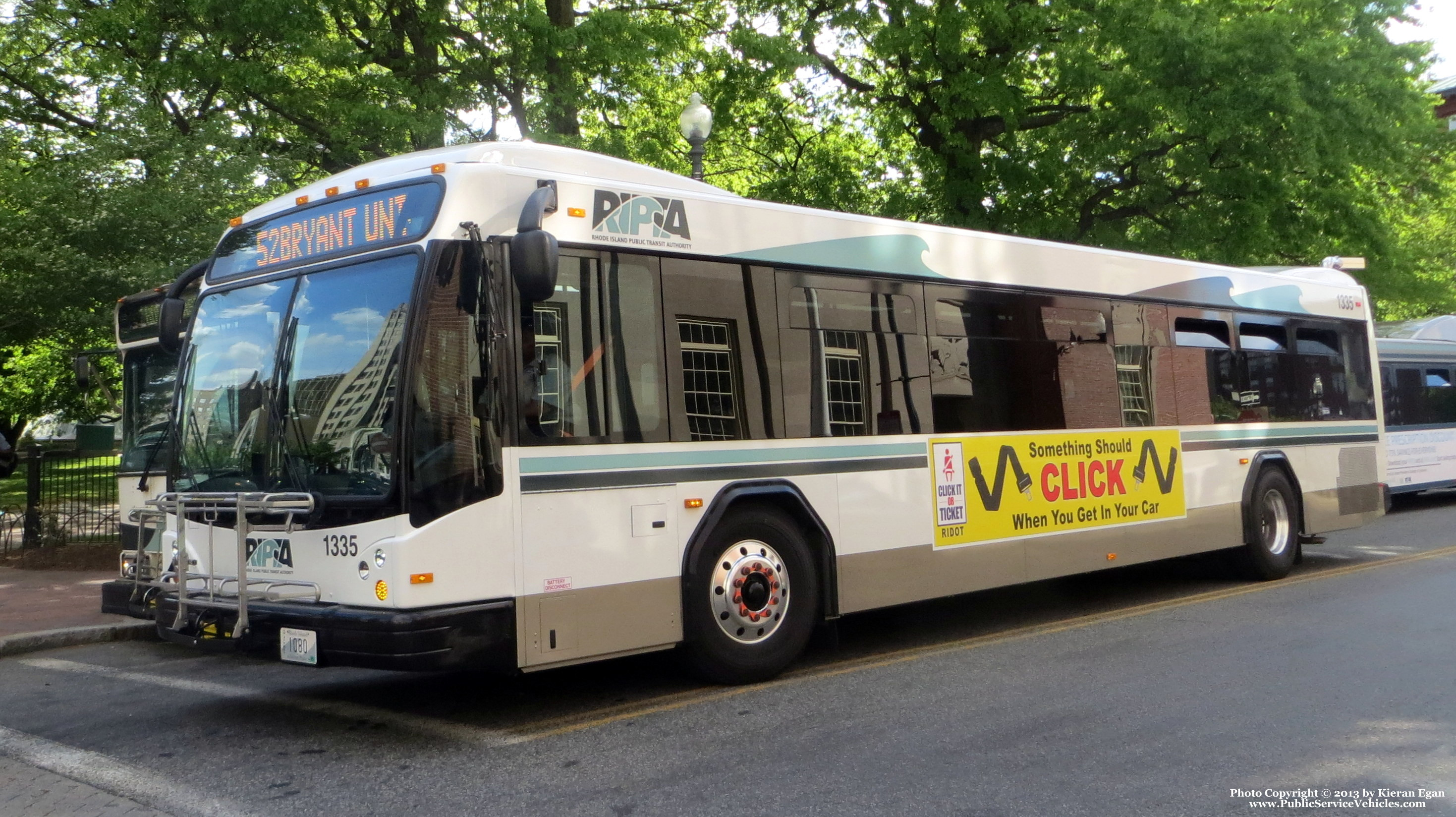A photo  of Rhode Island Public Transit Authority
            Bus 1335, a 2013 Gillig BRT             taken by Kieran Egan