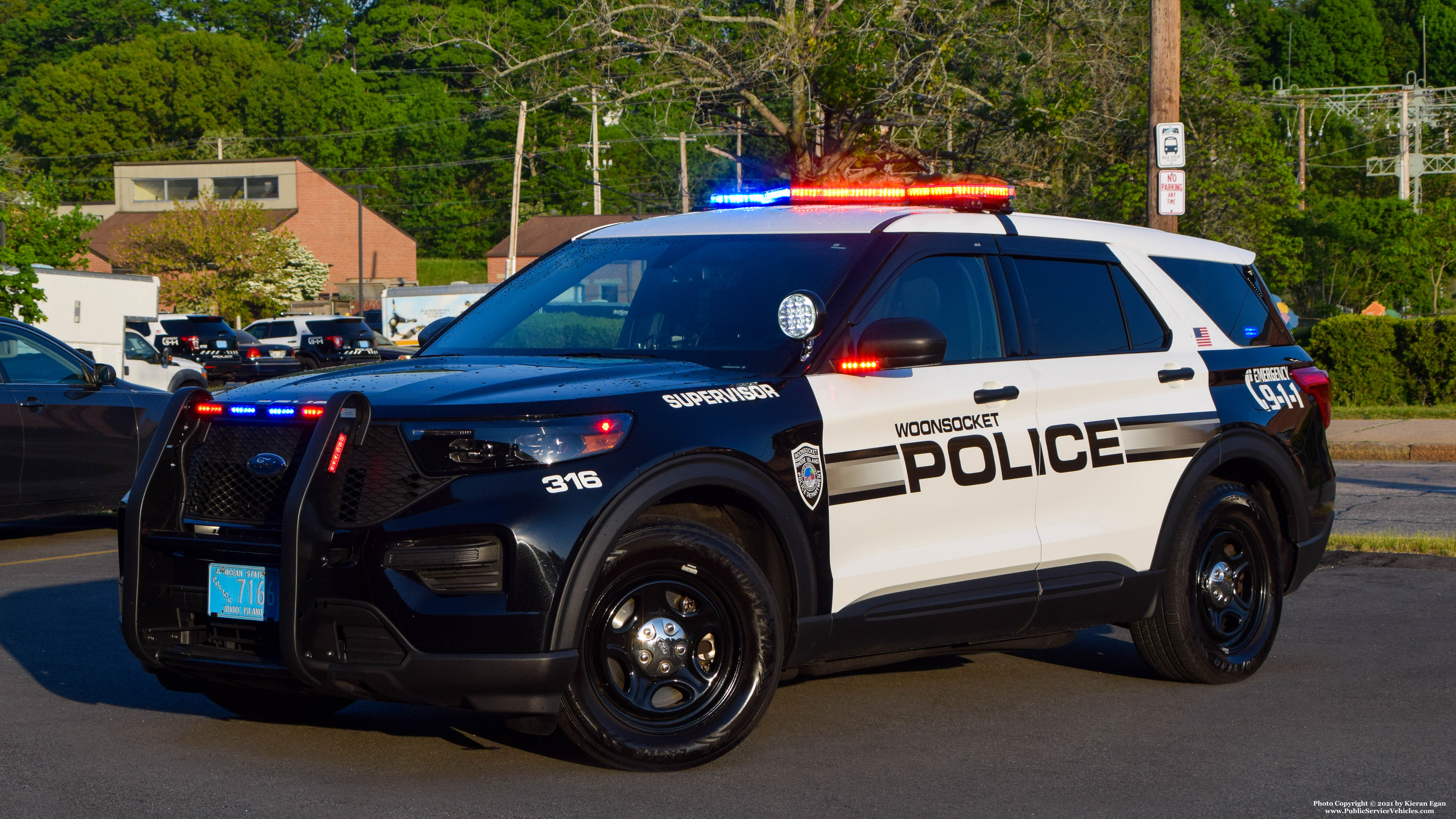 A photo  of Woonsocket Police
            Cruiser 316, a 2020 Ford Police Interceptor Utility             taken by Kieran Egan