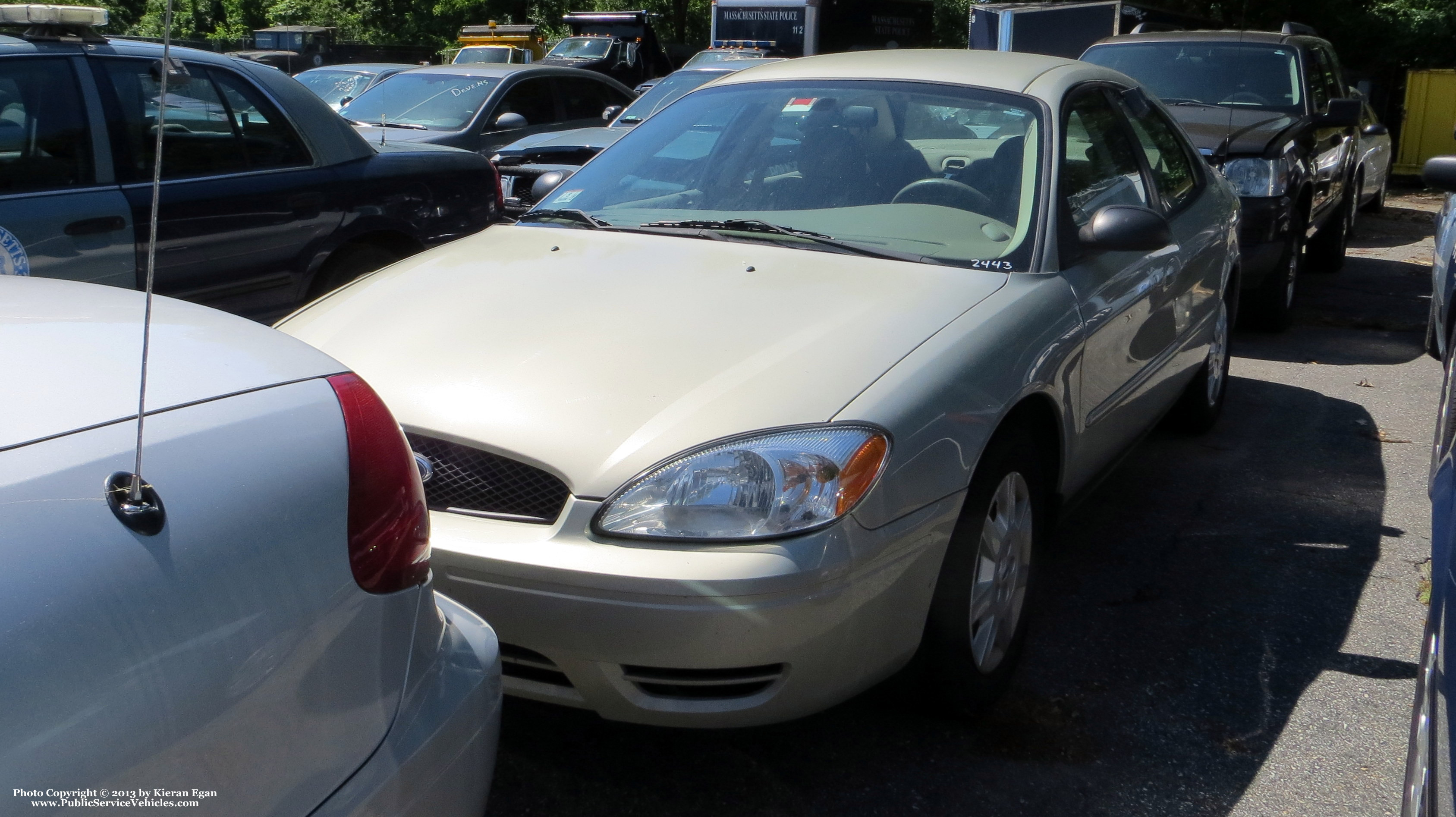 A photo  of Massachusetts State Police
            Cruiser 2443, a 2005-2007 Ford Taurus             taken by Kieran Egan