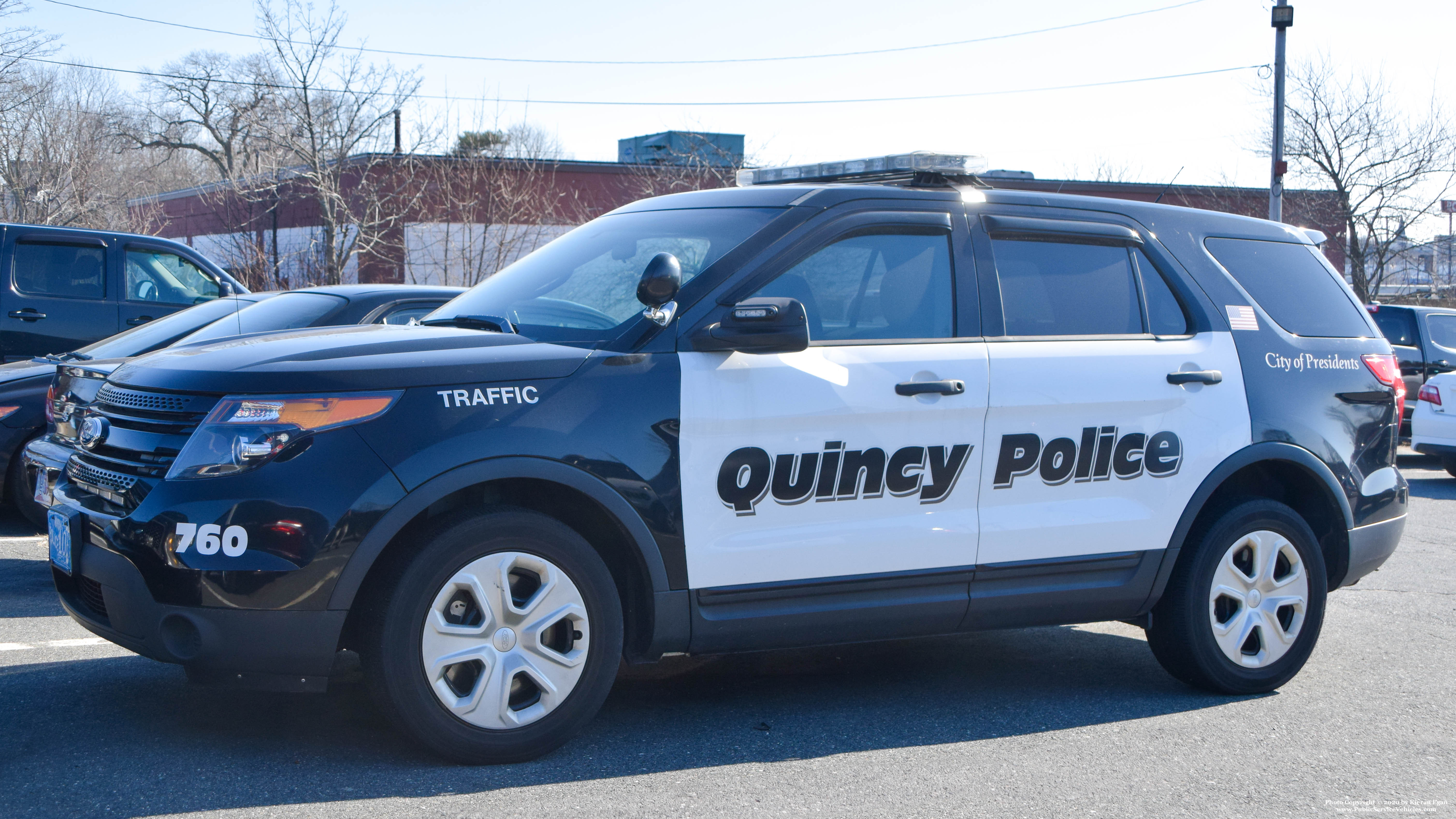 A photo  of Quincy Police
            Cruiser 760, a 2013 Ford Police Interceptor Utility             taken by Kieran Egan