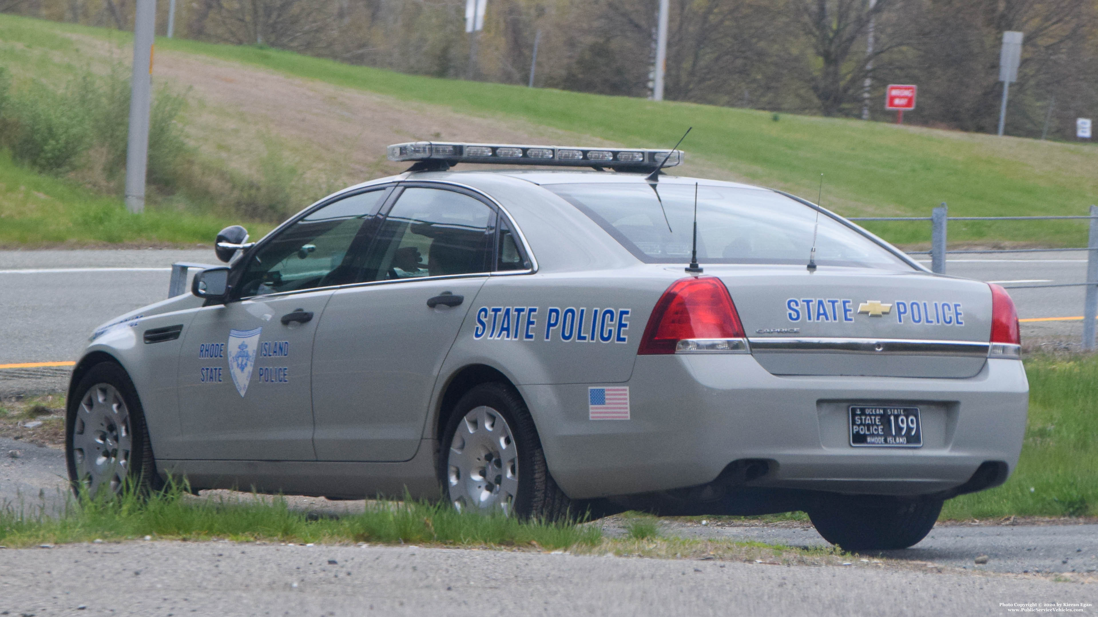 A photo  of Rhode Island State Police
            Cruiser 199, a 2013 Chevrolet Caprice             taken by Kieran Egan