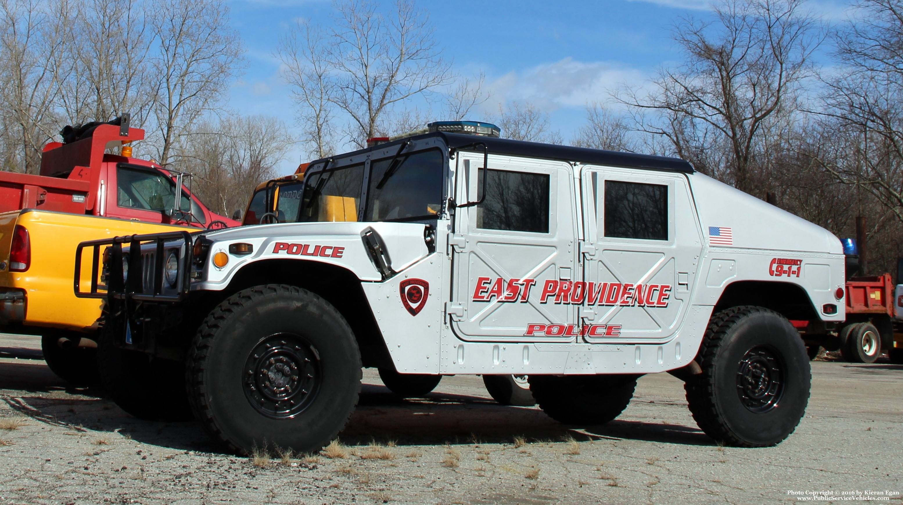 A photo  of East Providence Police
            Humvee 1, a 1990-2000 AM General Humvee             taken by Kieran Egan