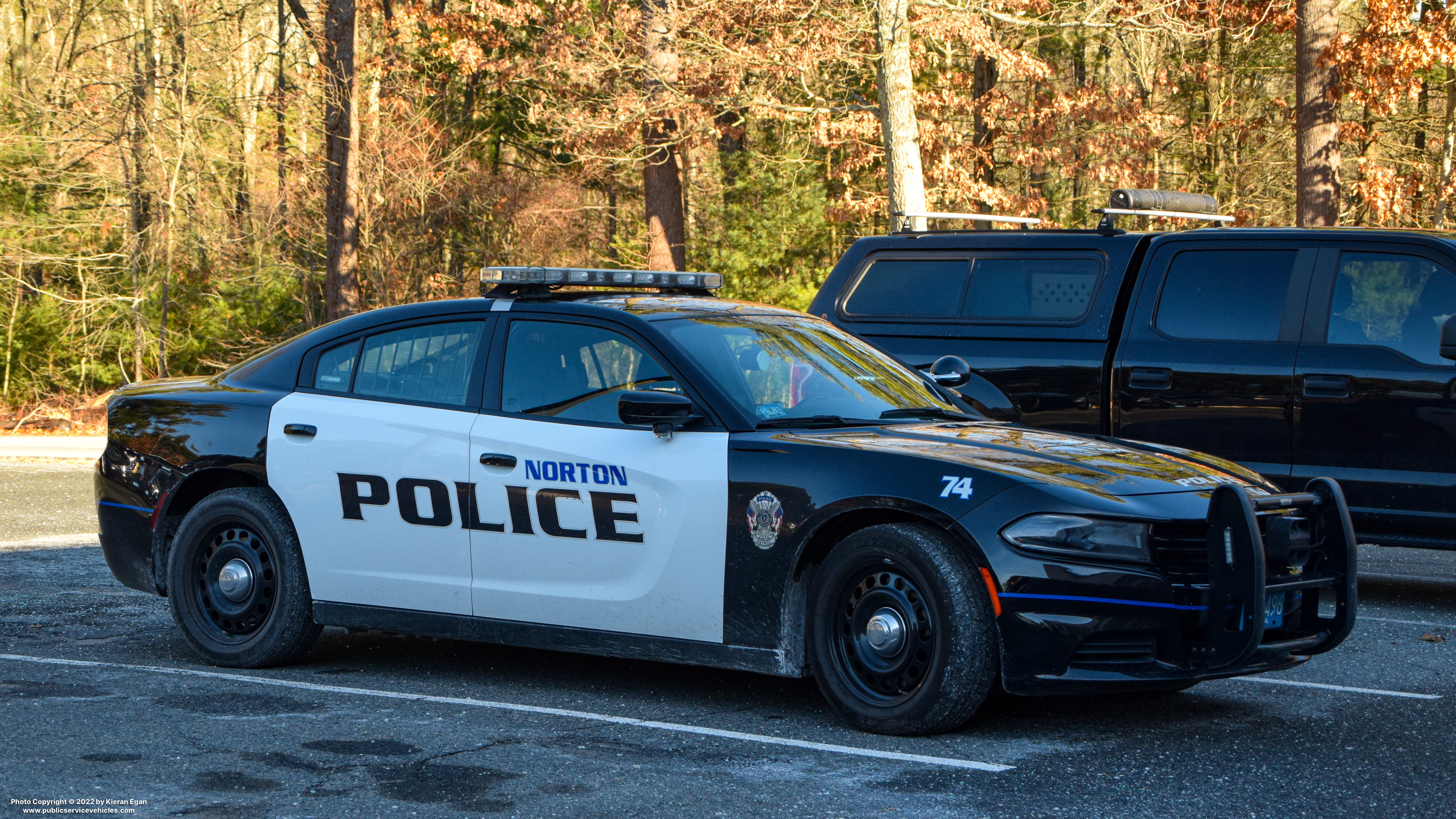 A photo  of Norton Police
            Cruiser 74, a 2018 Dodge Charger             taken by Kieran Egan