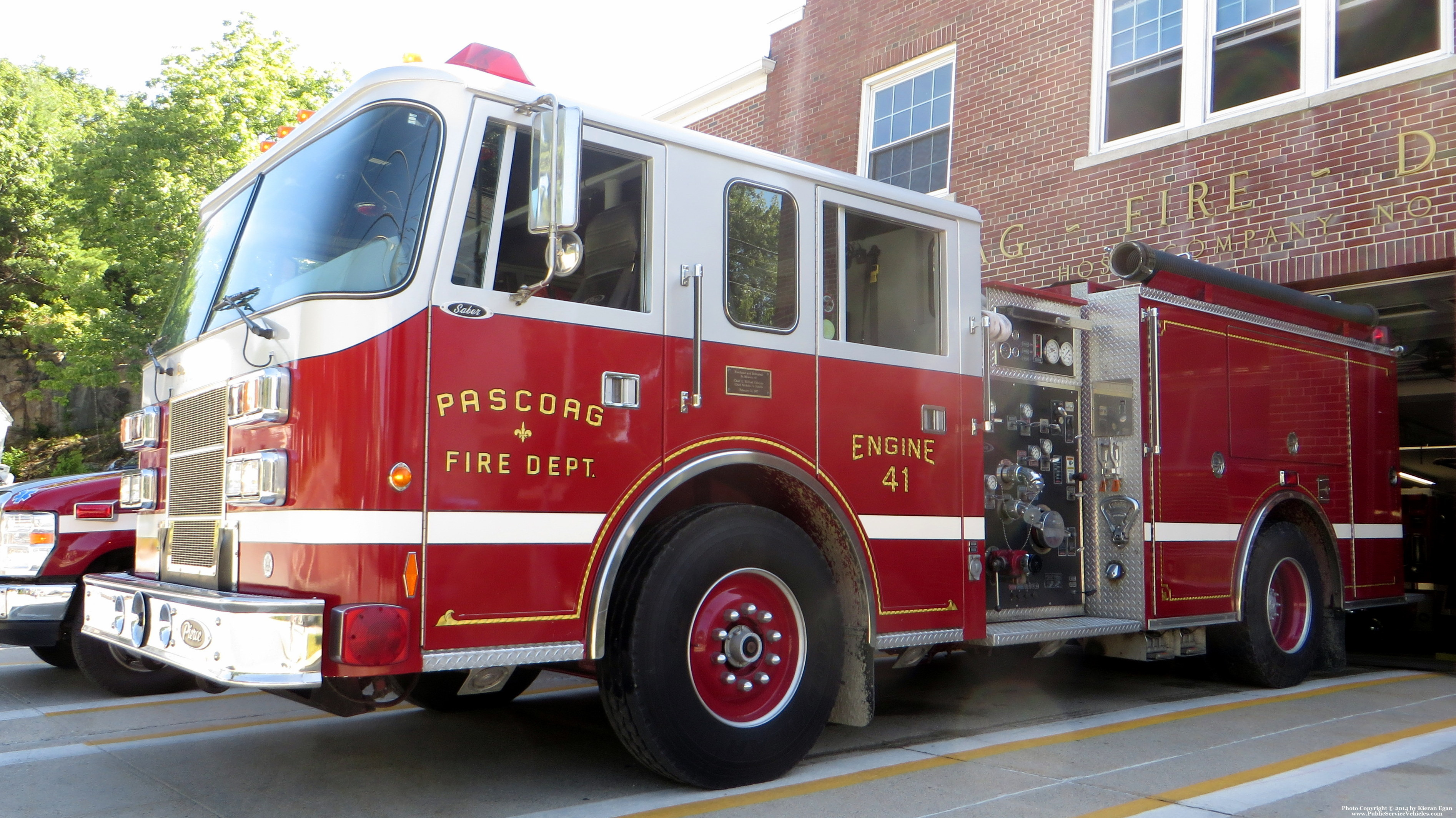 A photo  of Pascoag Fire
            Engine 41, a 1997 Pierce Saber             taken by Kieran Egan