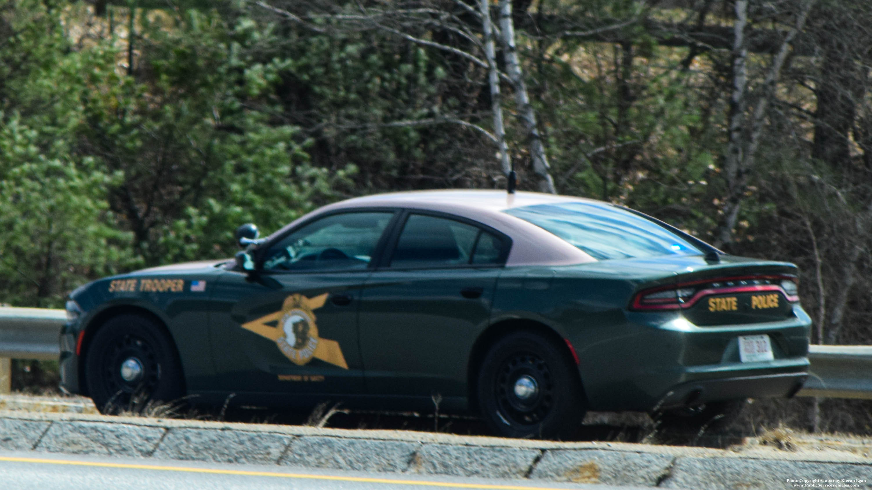 A photo  of New Hampshire State Police
            Cruiser 312, a 2017-2019 Dodge Charger             taken by Kieran Egan