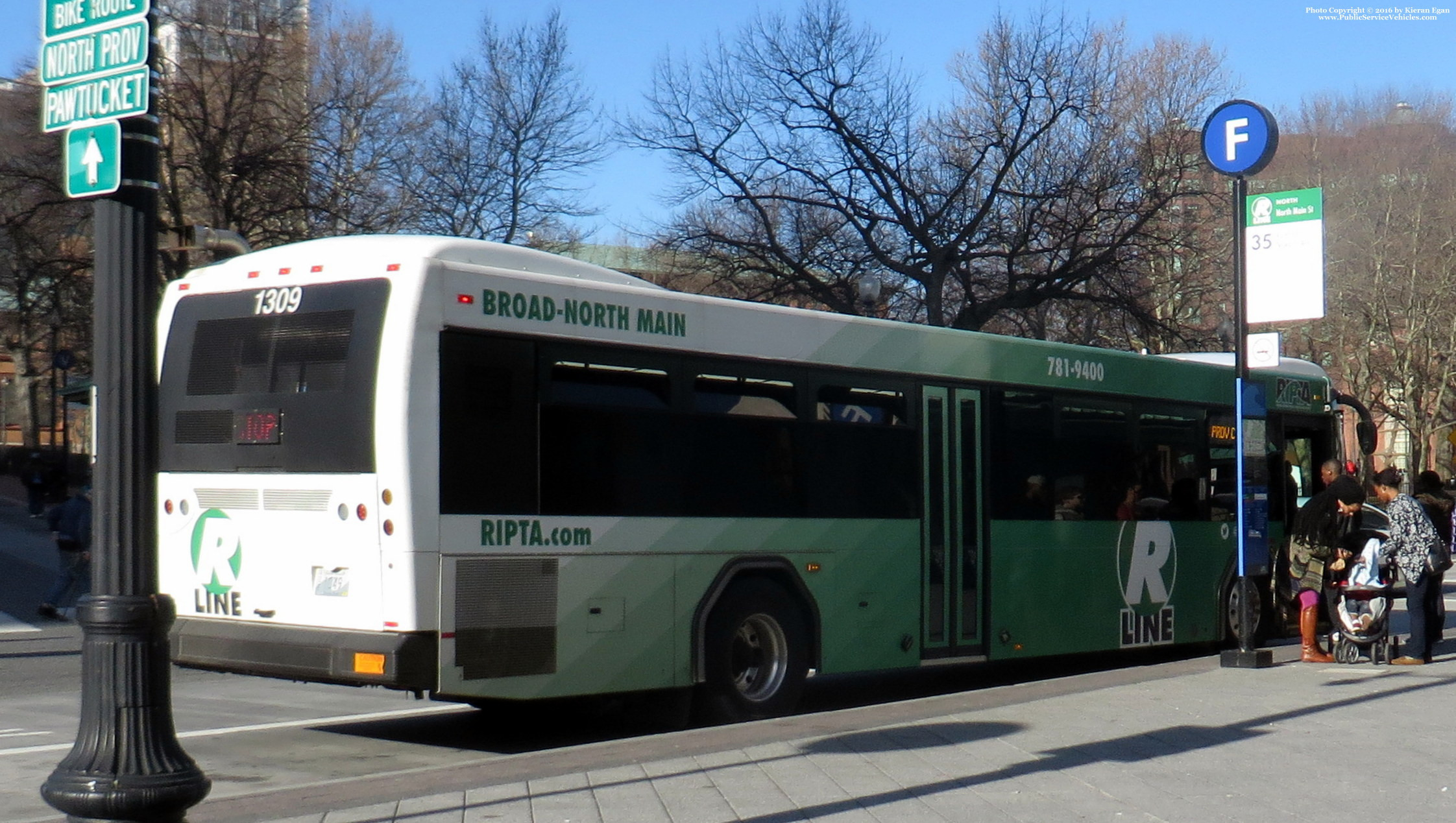 A photo  of Rhode Island Public Transit Authority
            Bus 1309, a 2013 Gillig BRT             taken by Kieran Egan