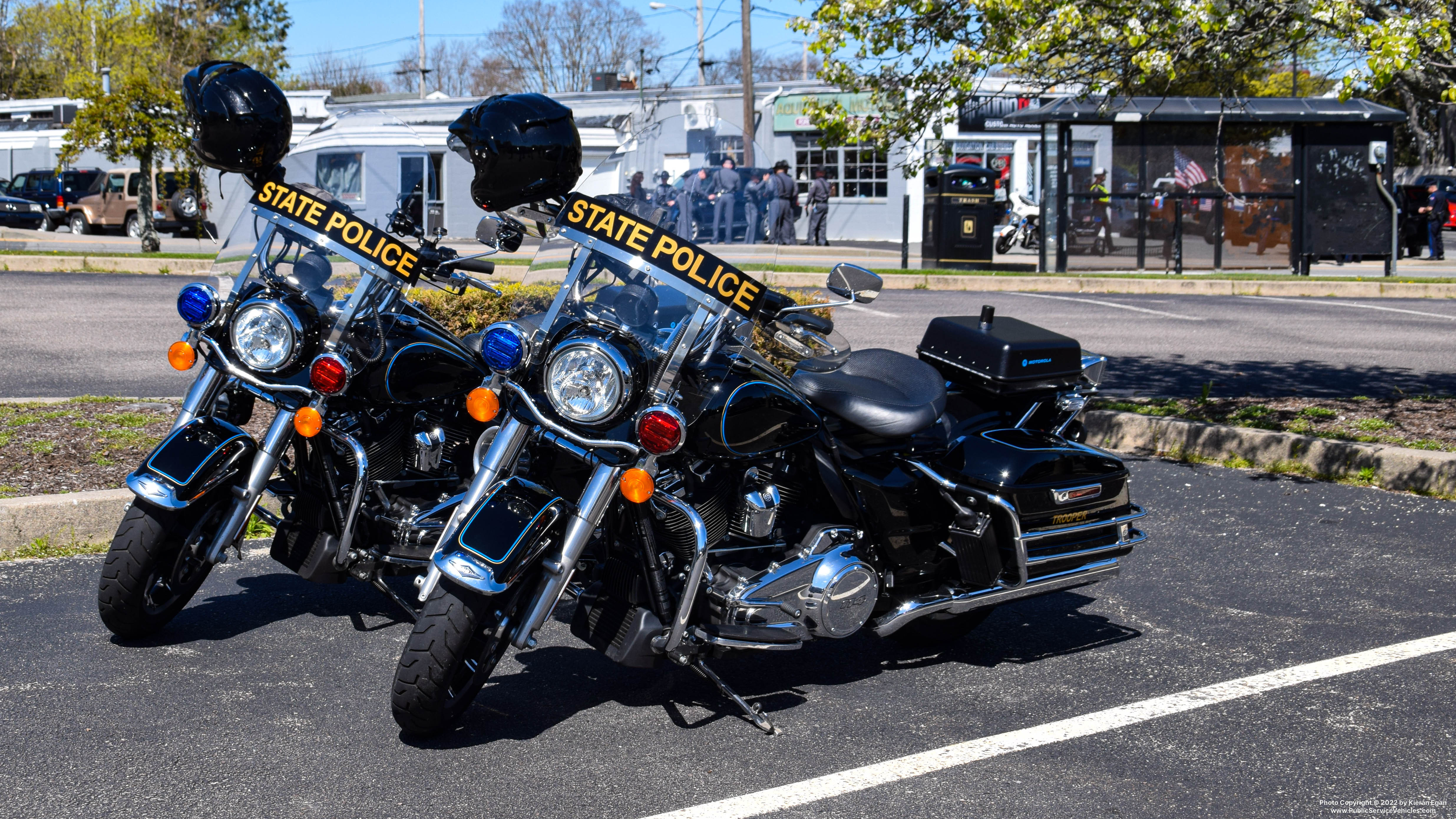 A photo  of Connecticut State Police
            Motorcycle, a 2000-2020 Harley Davidson Road King             taken by Kieran Egan