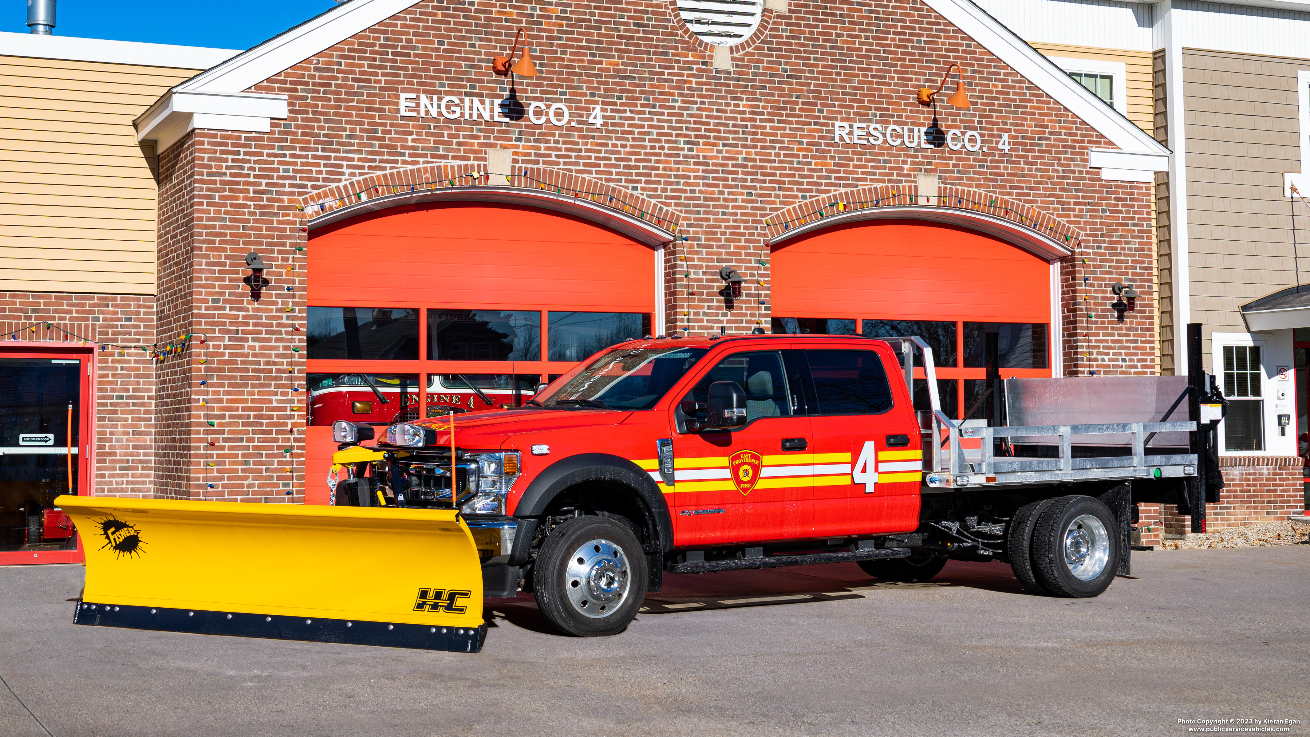 A photo  of East Providence Fire
            Utility 4, a 2022 Ford F-550 XLT Crew Cab             taken by Kieran Egan