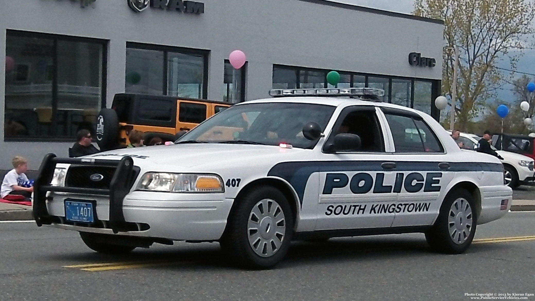 A photo  of South Kingstown Police
            Cruiser 407, a 2009-2011 Ford Crown Victoria Police Interceptor             taken by Kieran Egan