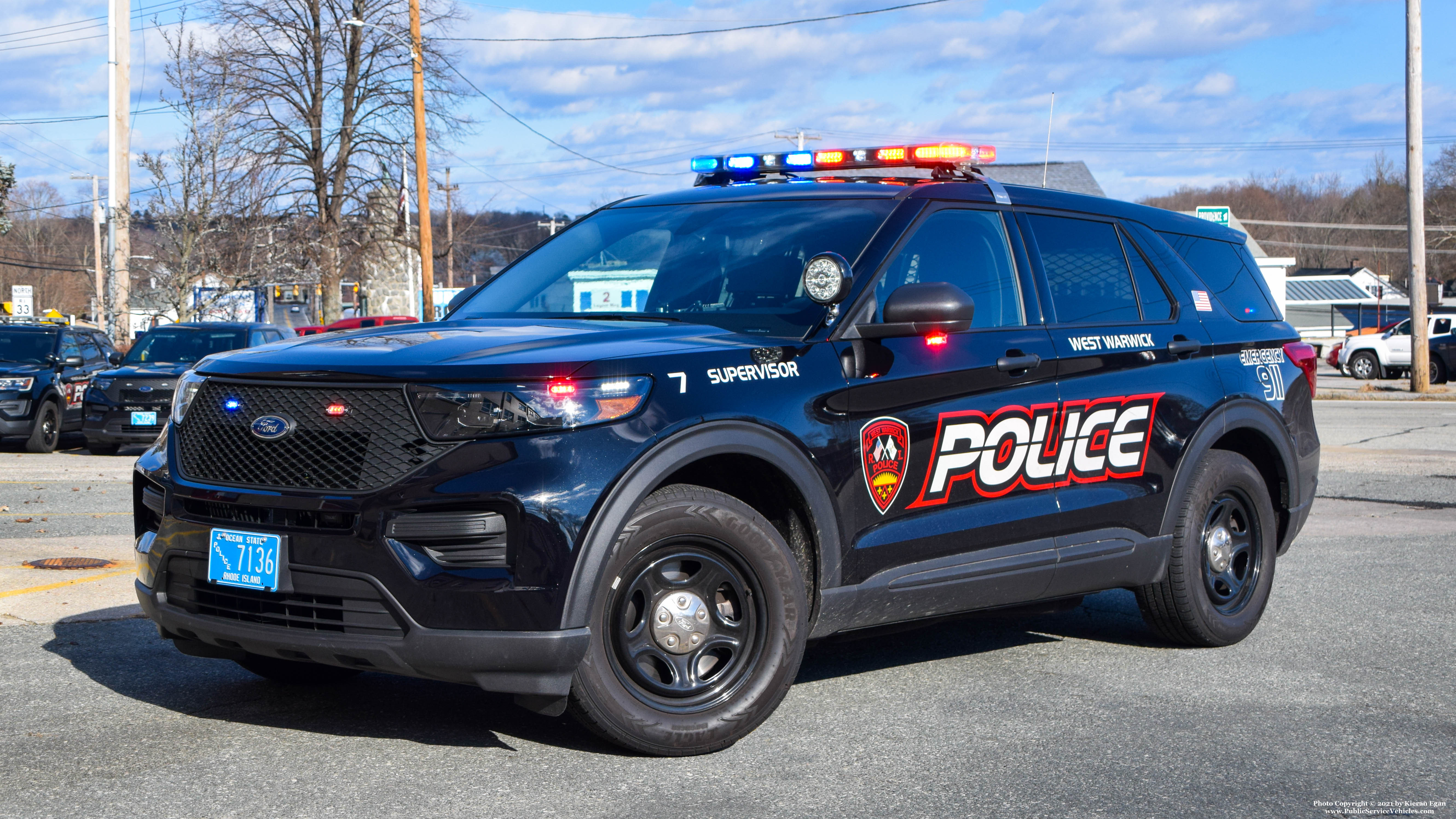 A photo  of West Warwick Police
            Car 7, a 2020 Ford Police Interceptor Utility             taken by Kieran Egan