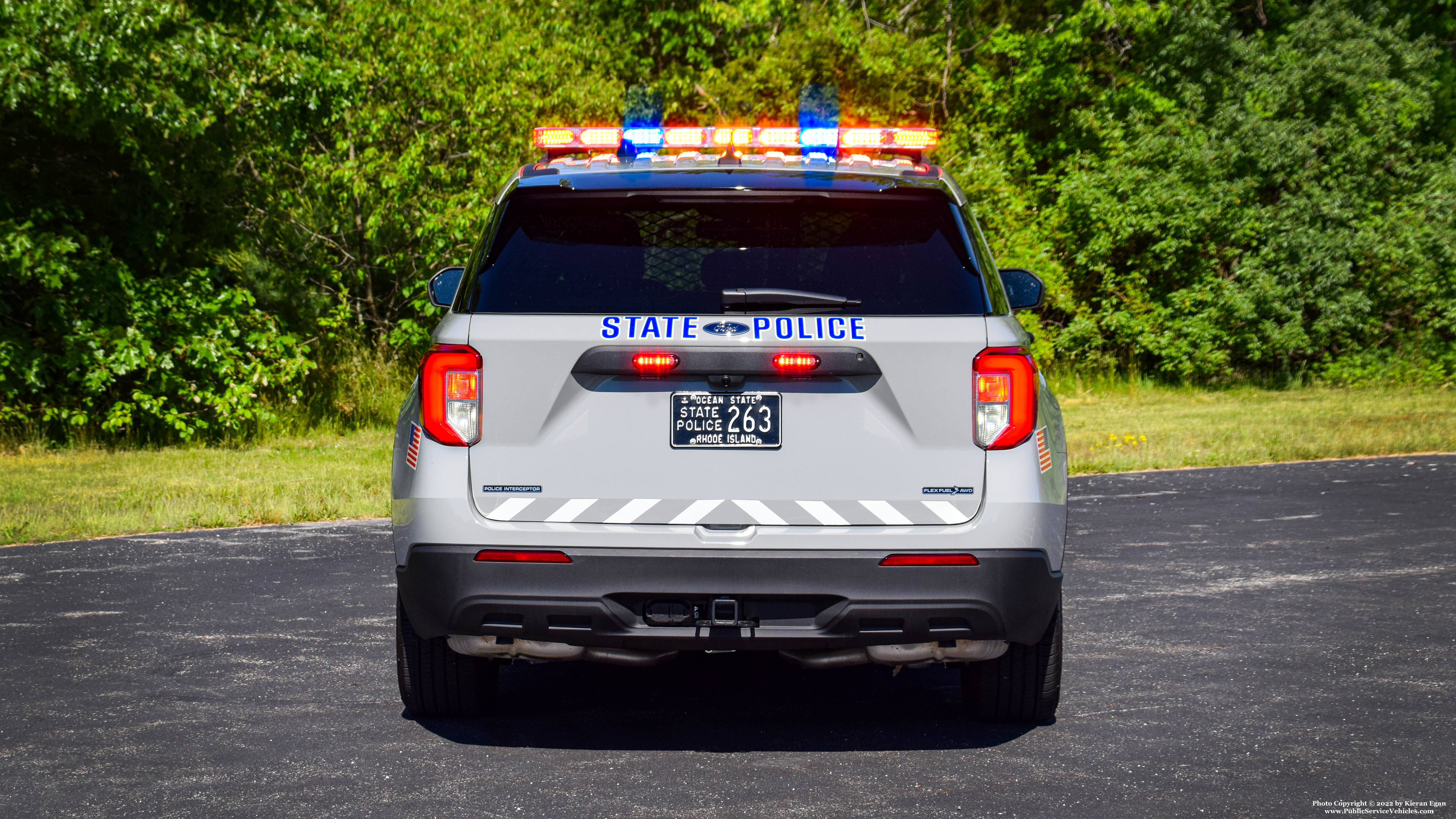 A photo  of Rhode Island State Police
            Cruiser 263, a 2022 Ford Police Interceptor Utility             taken by Kieran Egan