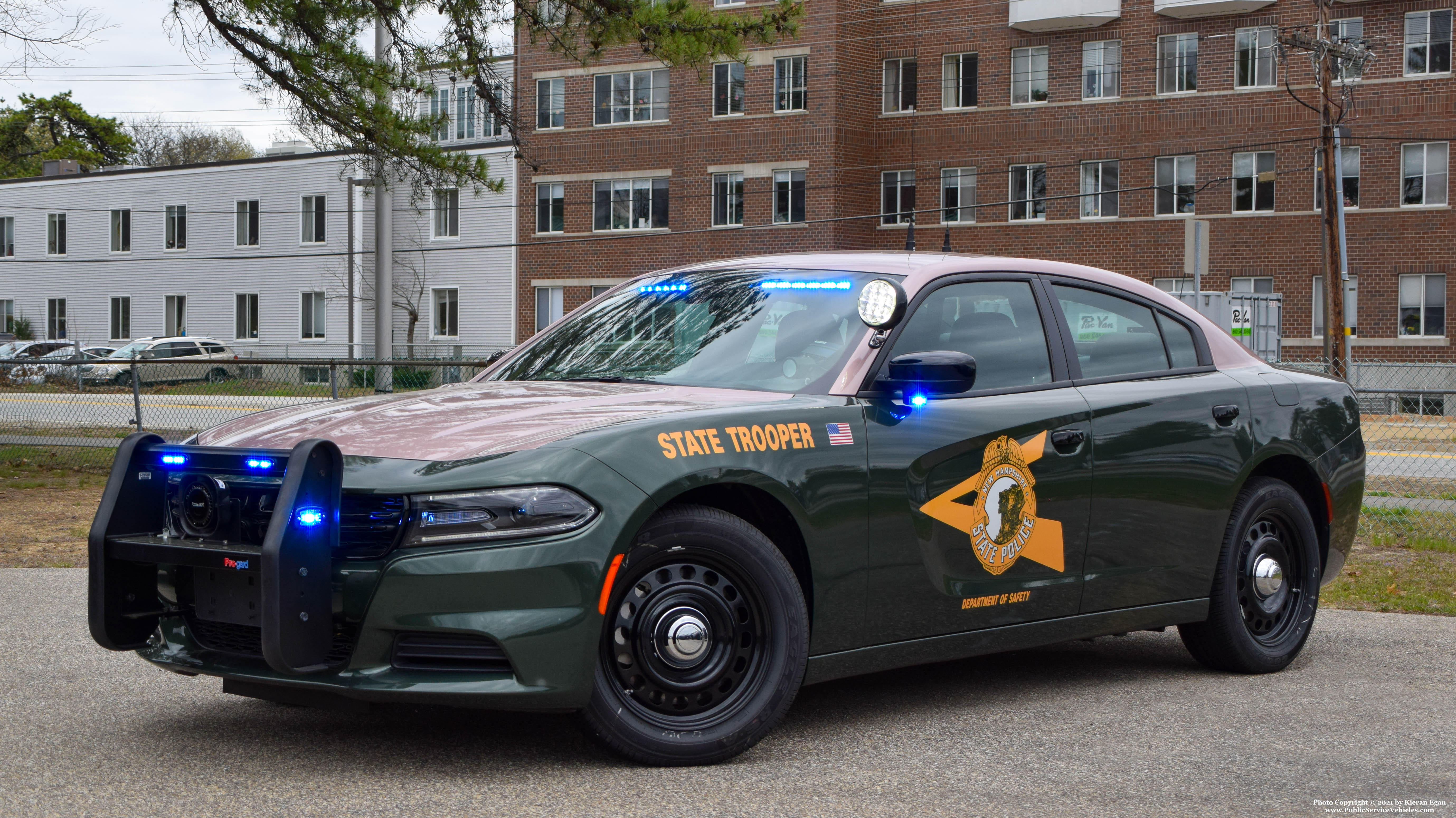 A photo  of New Hampshire State Police
            Cruiser 409, a 2020 Dodge Charger             taken by Kieran Egan
