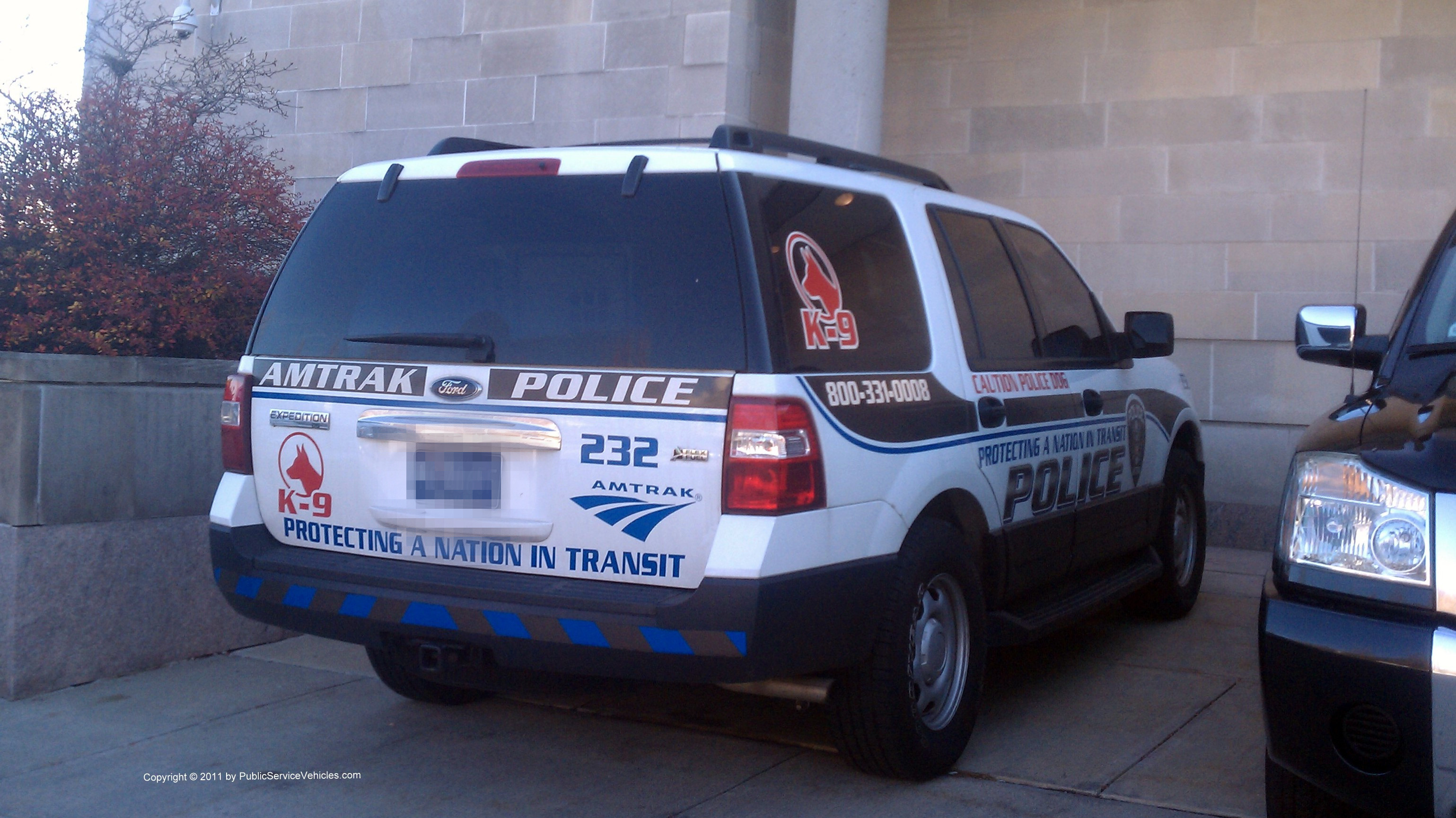 A photo  of Amtrak Police
            Cruiser 232, a 2007-2011 Ford Expedition             taken by Kieran Egan