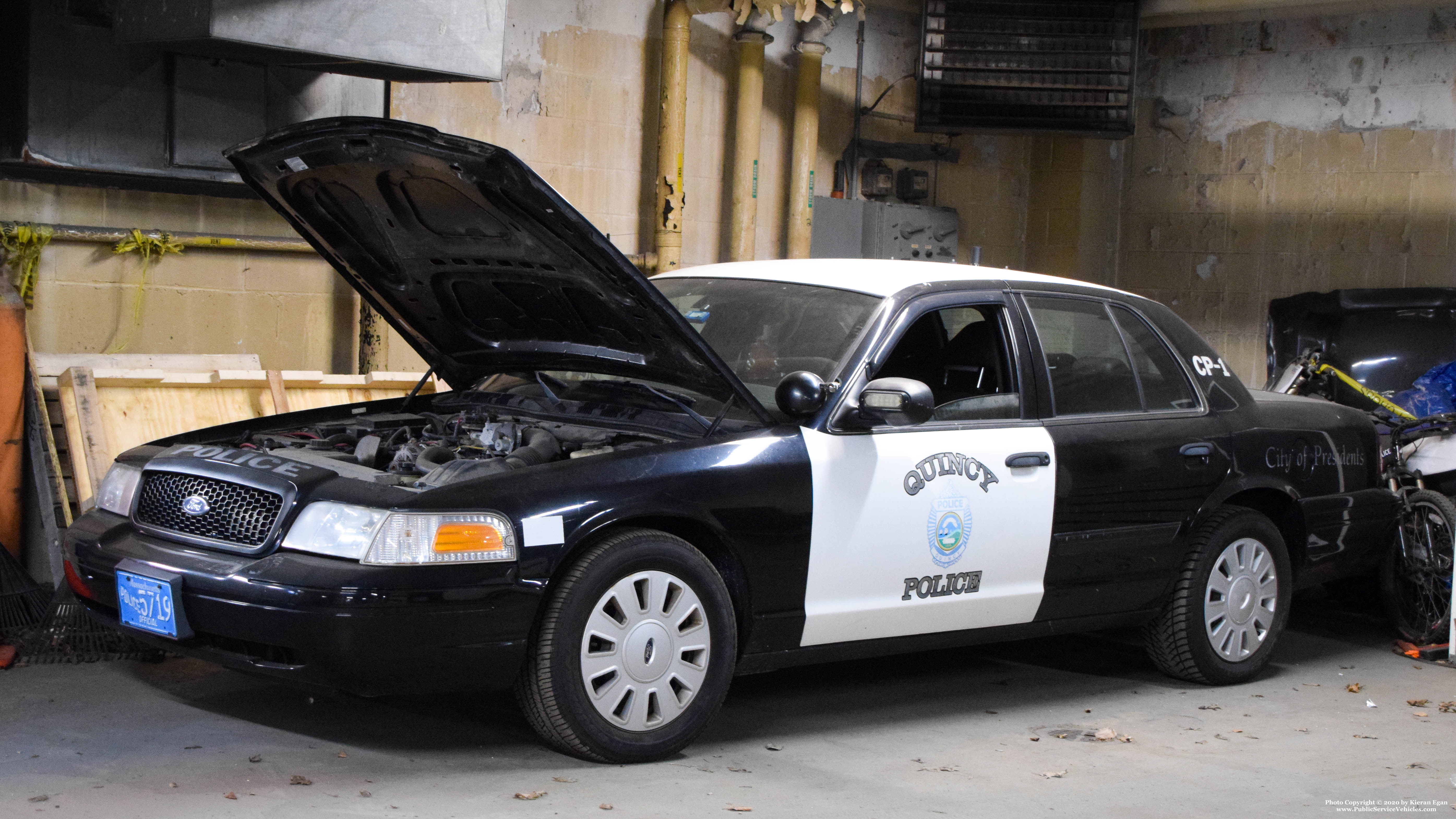 A photo  of Quincy Police
            CP-1, a 2011 Ford Crown Victoria Police Interceptor             taken by Kieran Egan