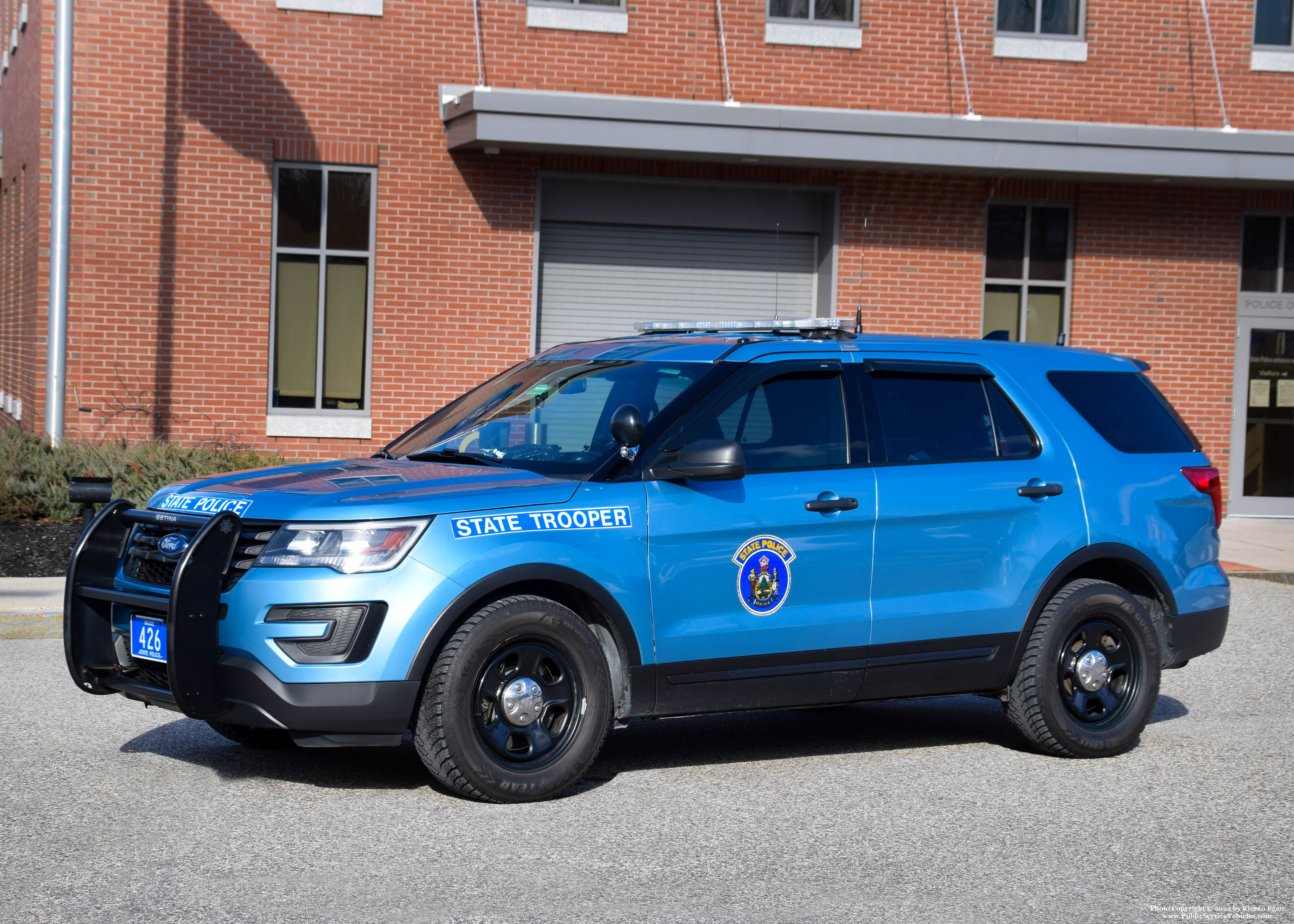 A photo  of Maine State Police
            Cruiser 426, a 2018 Ford Police Interceptor Utility             taken by Kieran Egan