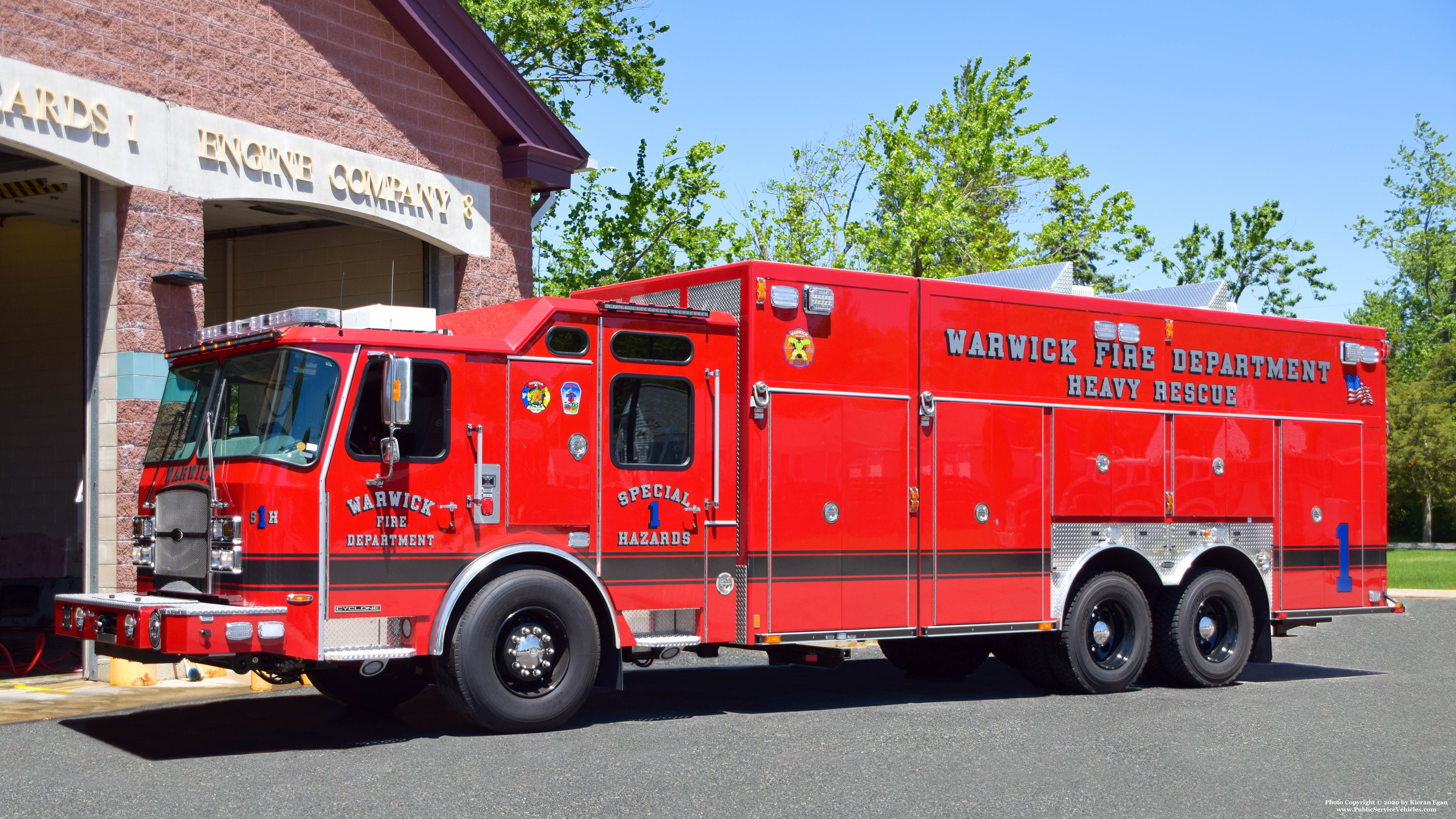 A photo  of Warwick Fire
            Special Hazards 1, a 2020 E-One Cyclone Walk-In Heavy Rescue             taken by Kieran Egan