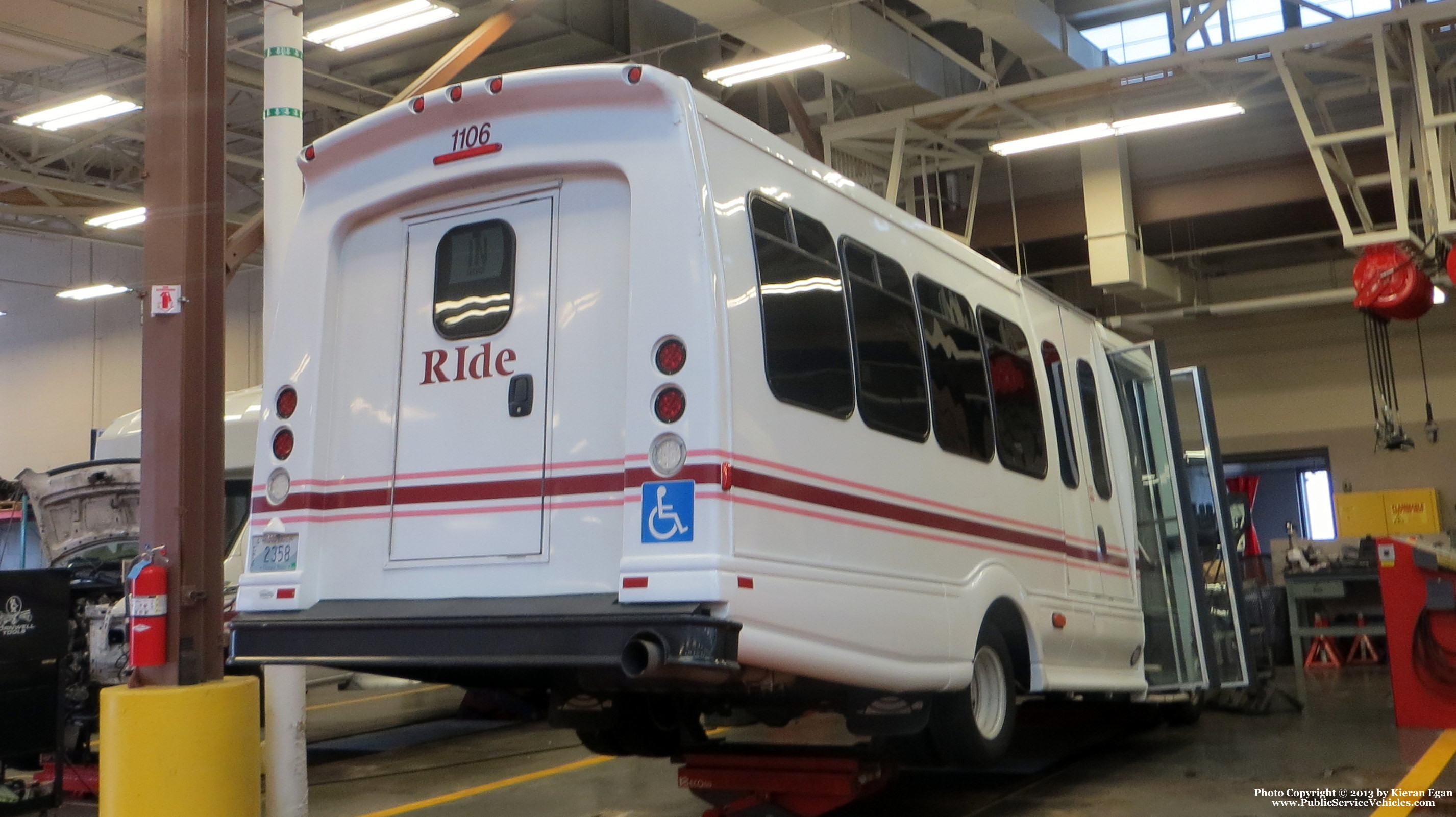 A photo  of Rhode Island Public Transit Authority
            Paratransit Bus 21106, a 2011 Chevrolet 4500 Bus             taken by Kieran Egan