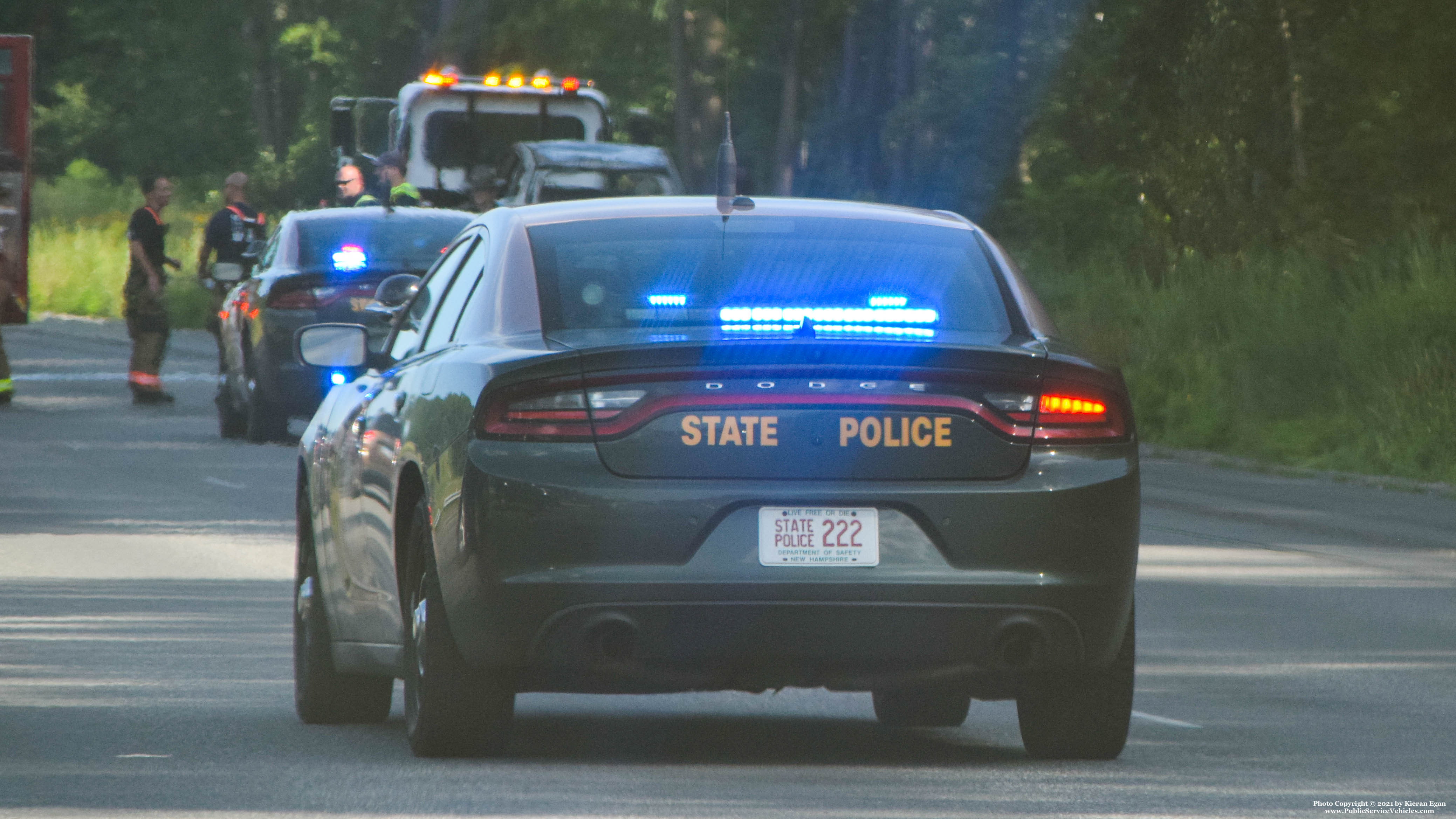 A photo  of New Hampshire State Police
            Cruiser 222, a 2017-2019 Dodge Charger             taken by Kieran Egan