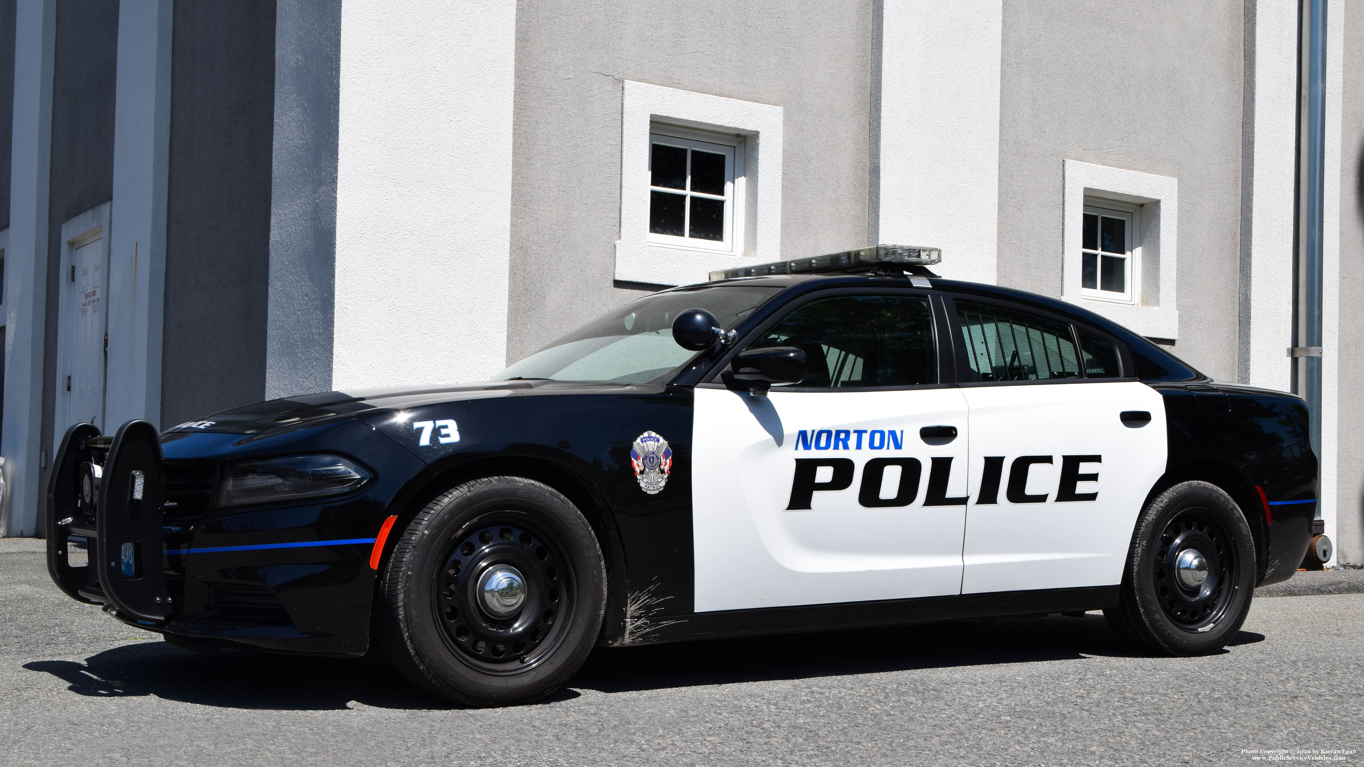 A photo  of Norton Police
            Cruiser 73, a 2018 Dodge Charger             taken by Kieran Egan