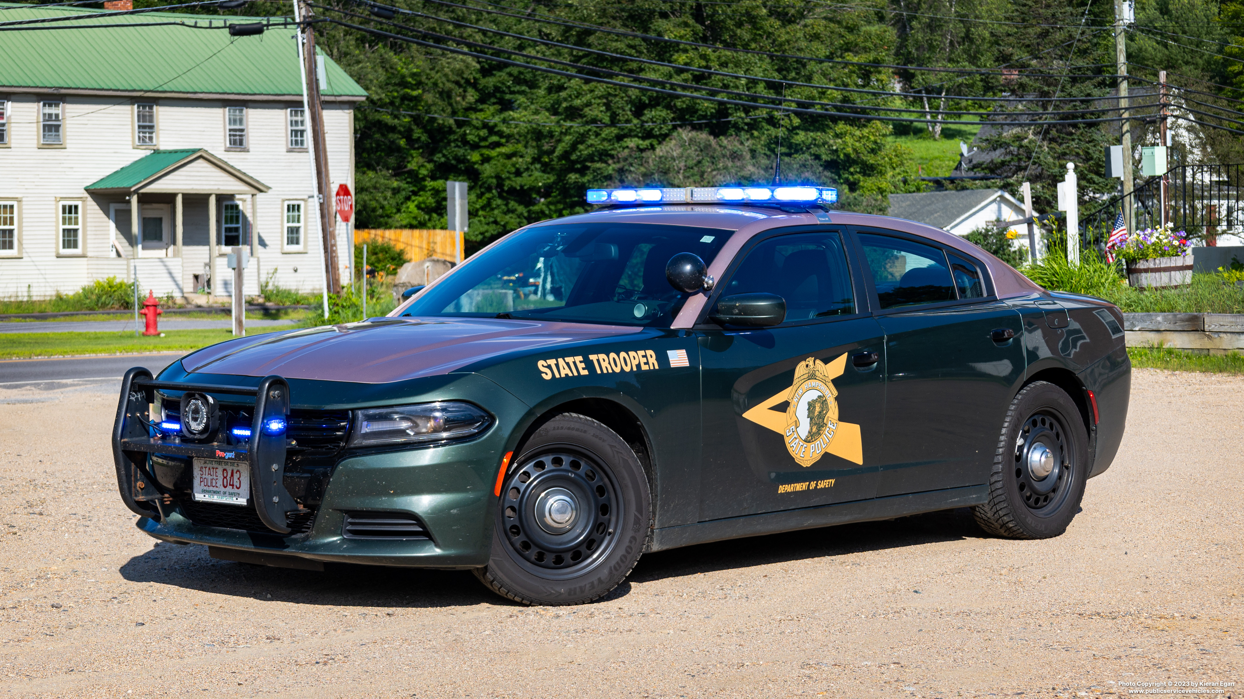 A photo  of New Hampshire State Police
            Cruiser 843, a 2017 Dodge Charger             taken by Kieran Egan