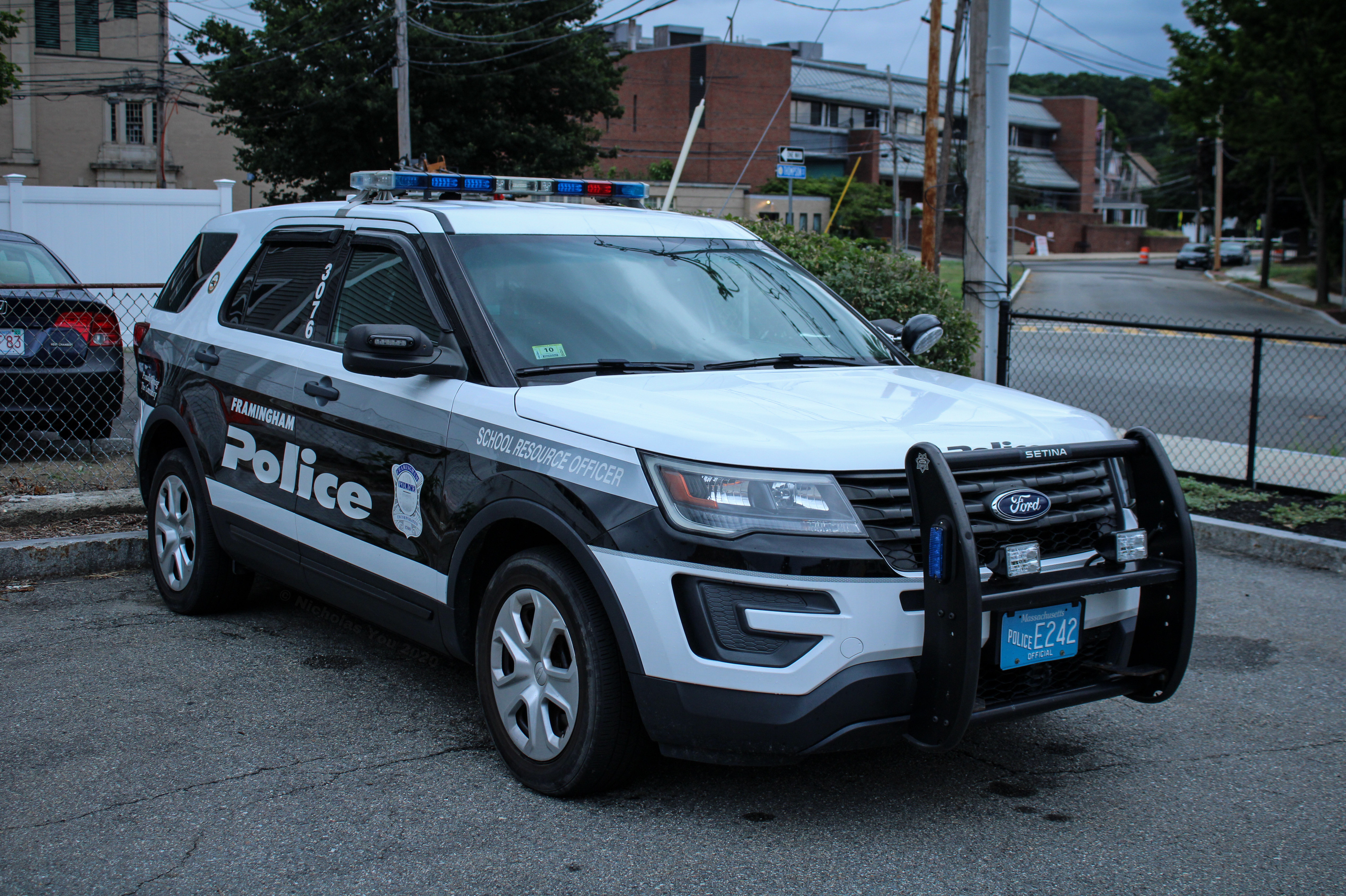 A photo  of Framingham Police
            Cruiser 3076, a 2016-2019 Ford Police Interceptor Utility             taken by Nicholas You