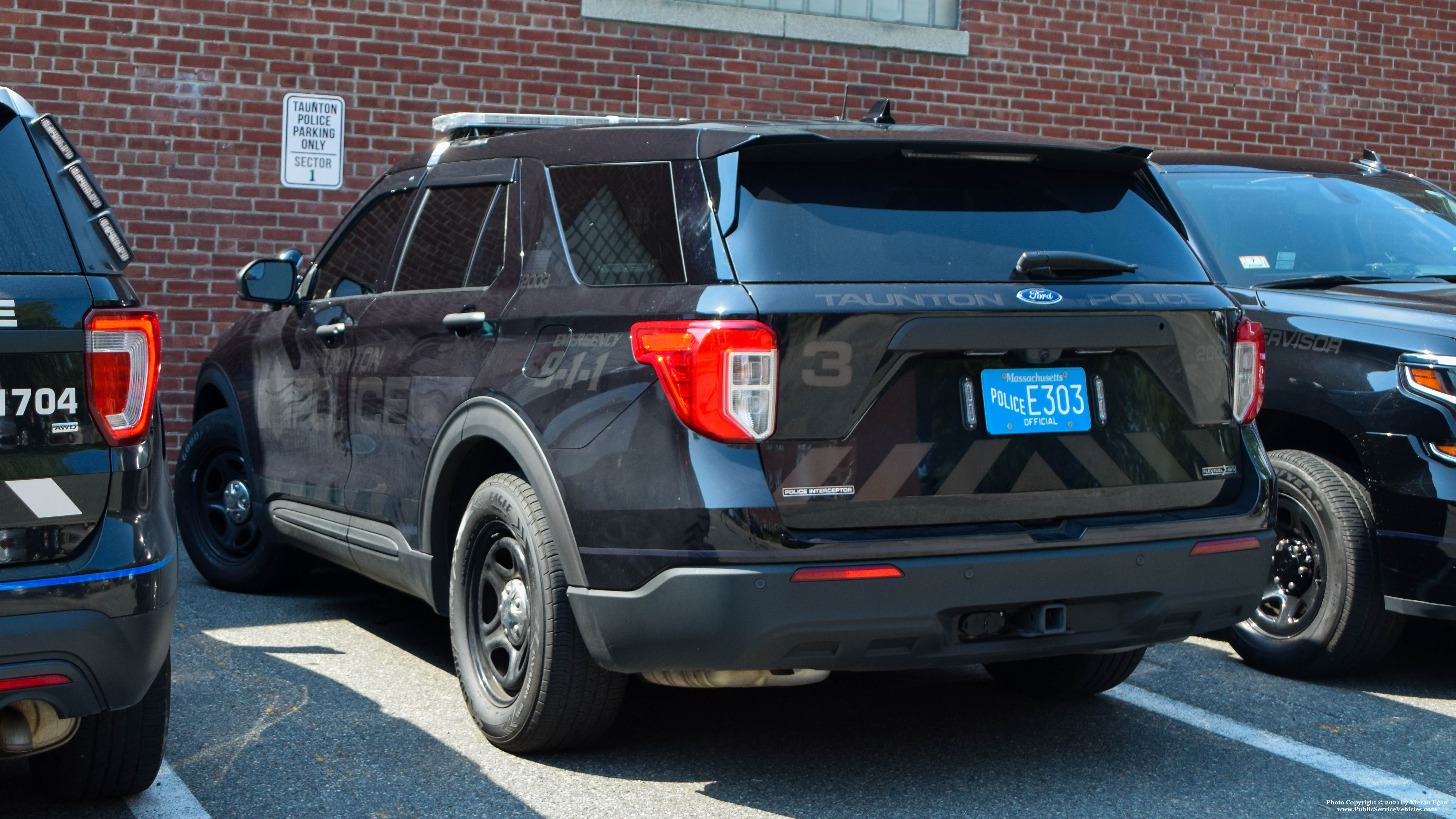 A photo  of Taunton Police
            Cruiser 3, a 2020 Ford Police Interceptor Utility             taken by Kieran Egan