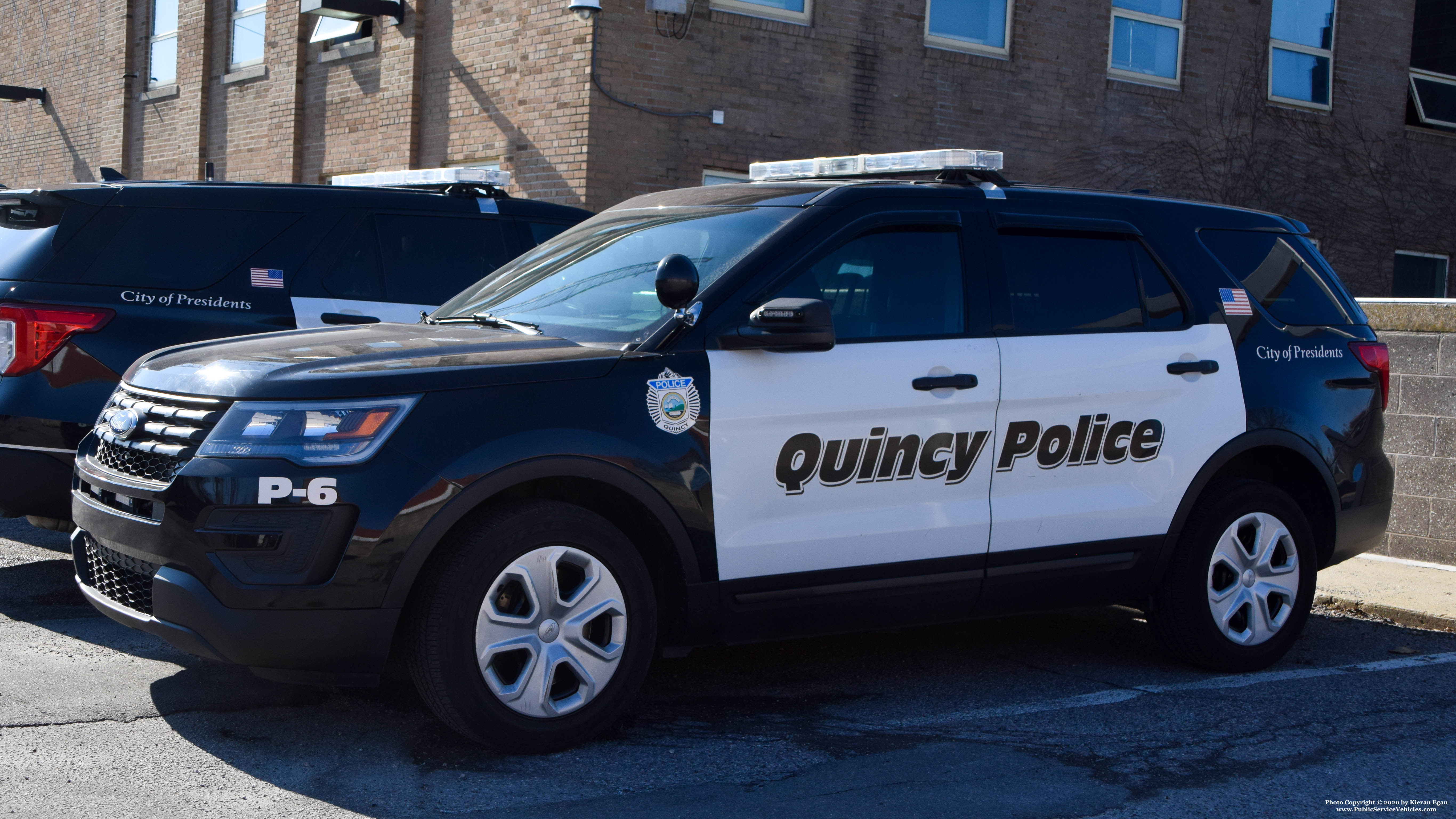 A photo  of Quincy Police
            P-6, a 2016-2019 Ford Police Interceptor Utility             taken by Kieran Egan
