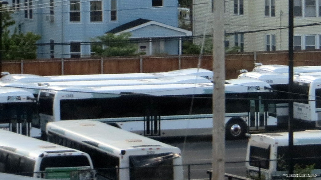 A photo  of Rhode Island Public Transit Authority
            Bus 1345, a 2013 Gillig BRT             taken by Kieran Egan