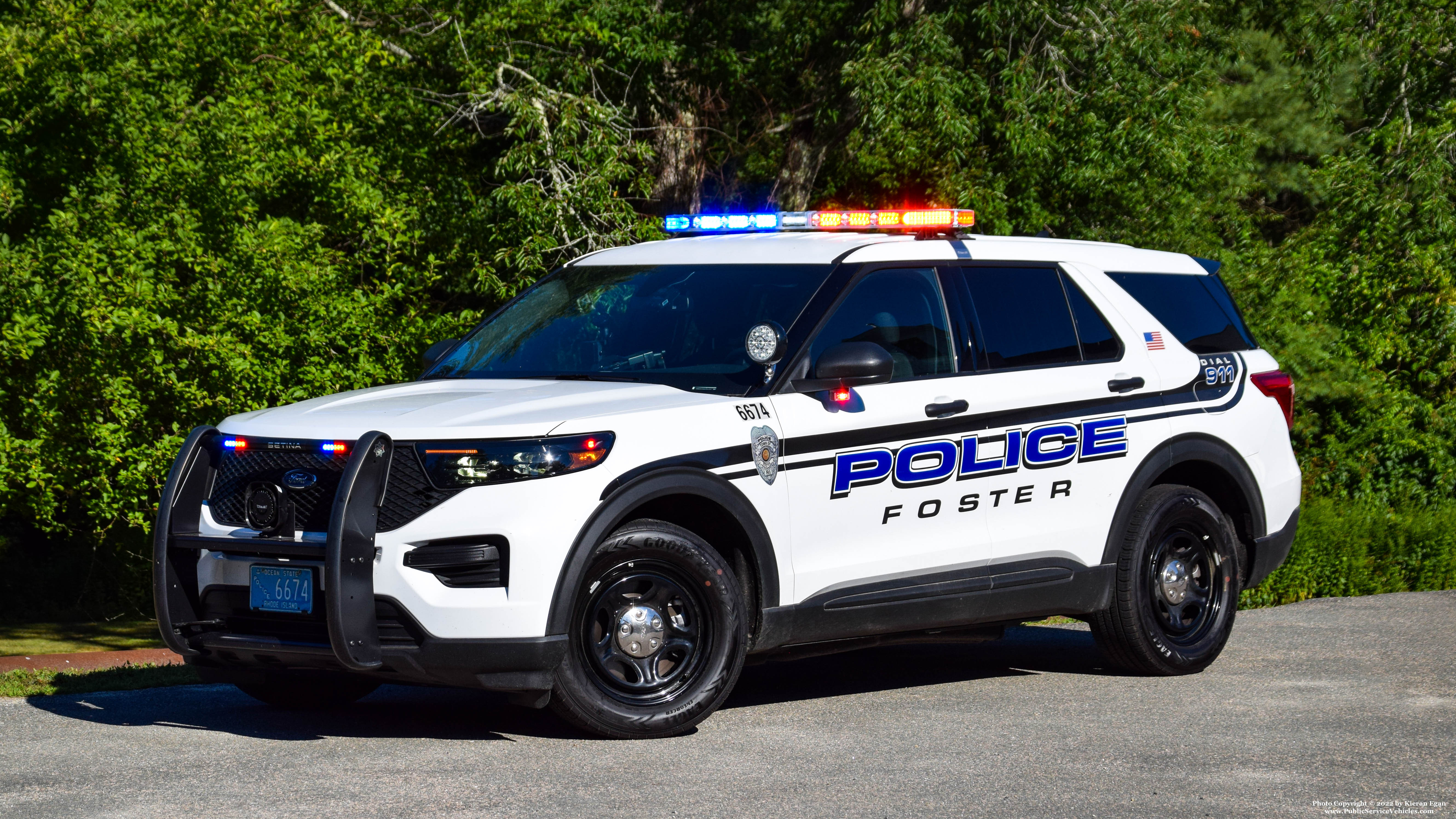 A photo  of Foster Police
            Cruiser 6674, a 2021 Ford Police Interceptor Utility             taken by Kieran Egan