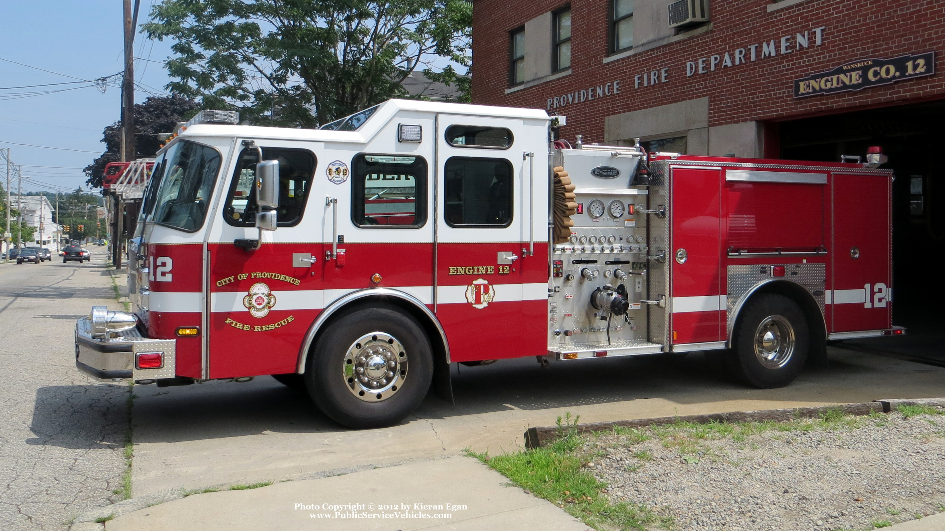 A photo  of Providence Fire
            Engine 12, a 2011 E-One Typhoon             taken by Kieran Egan