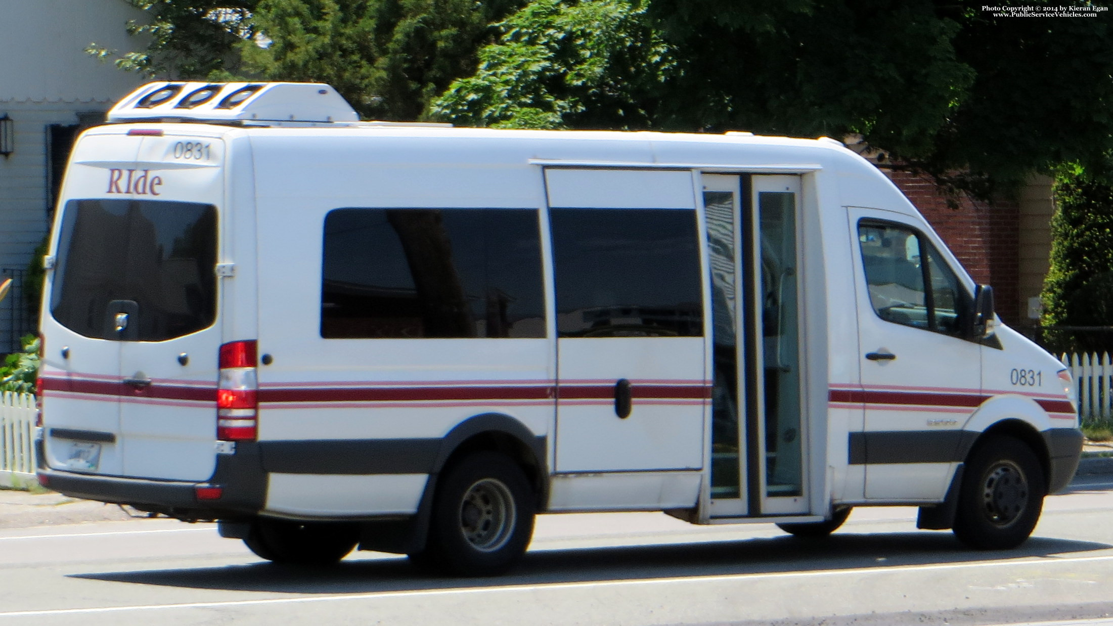 A photo  of Rhode Island Public Transit Authority
            Paratransit Bus 0831, a 2008 Dodge Sprinter             taken by Kieran Egan