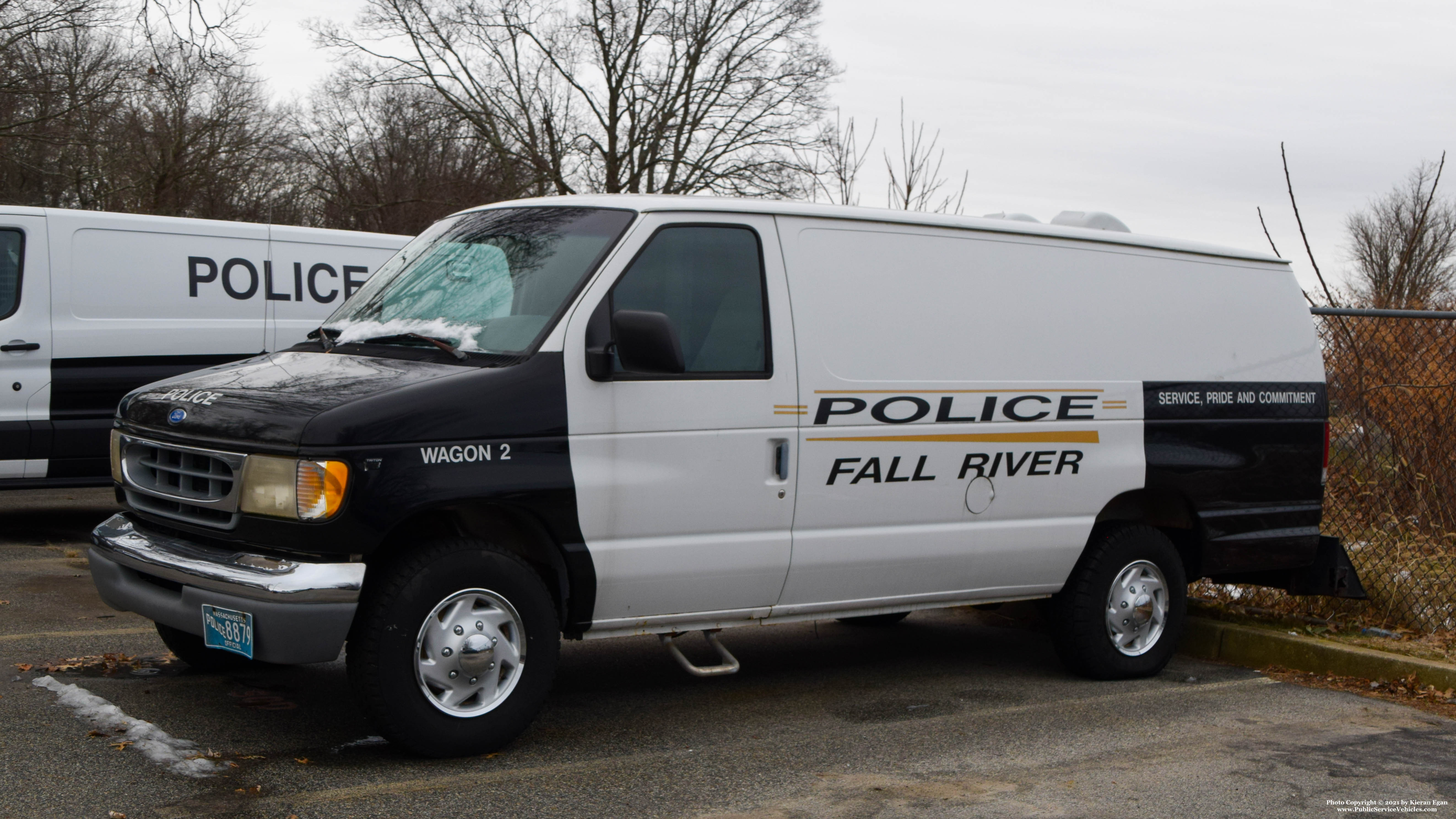 A photo  of Fall River Police
            Wagon 2, a 1997 Ford E-350             taken by Kieran Egan