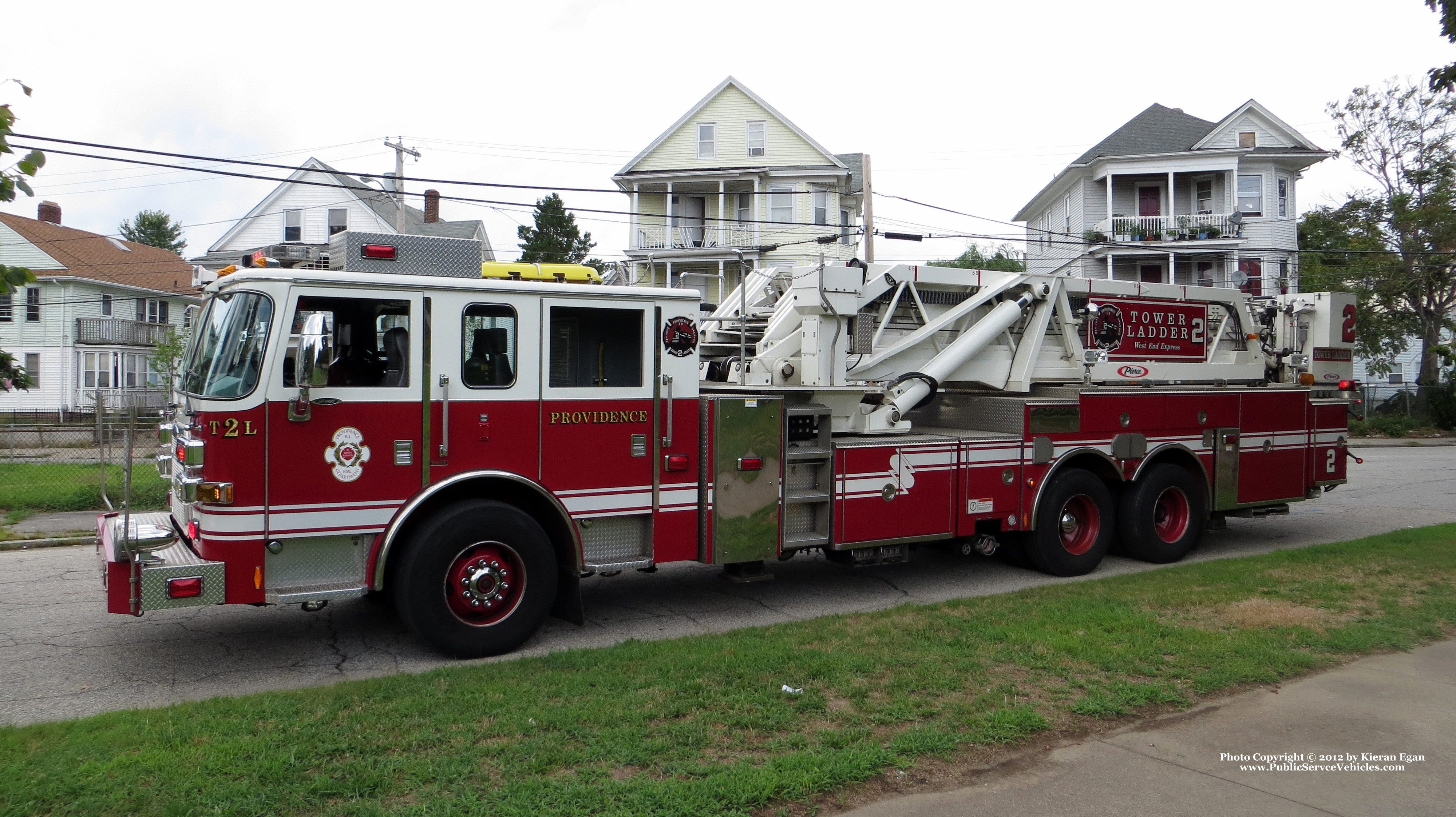 A photo  of Providence Fire
            Tower Ladder 2, a 2007 Pierce Arrow XT             taken by Kieran Egan