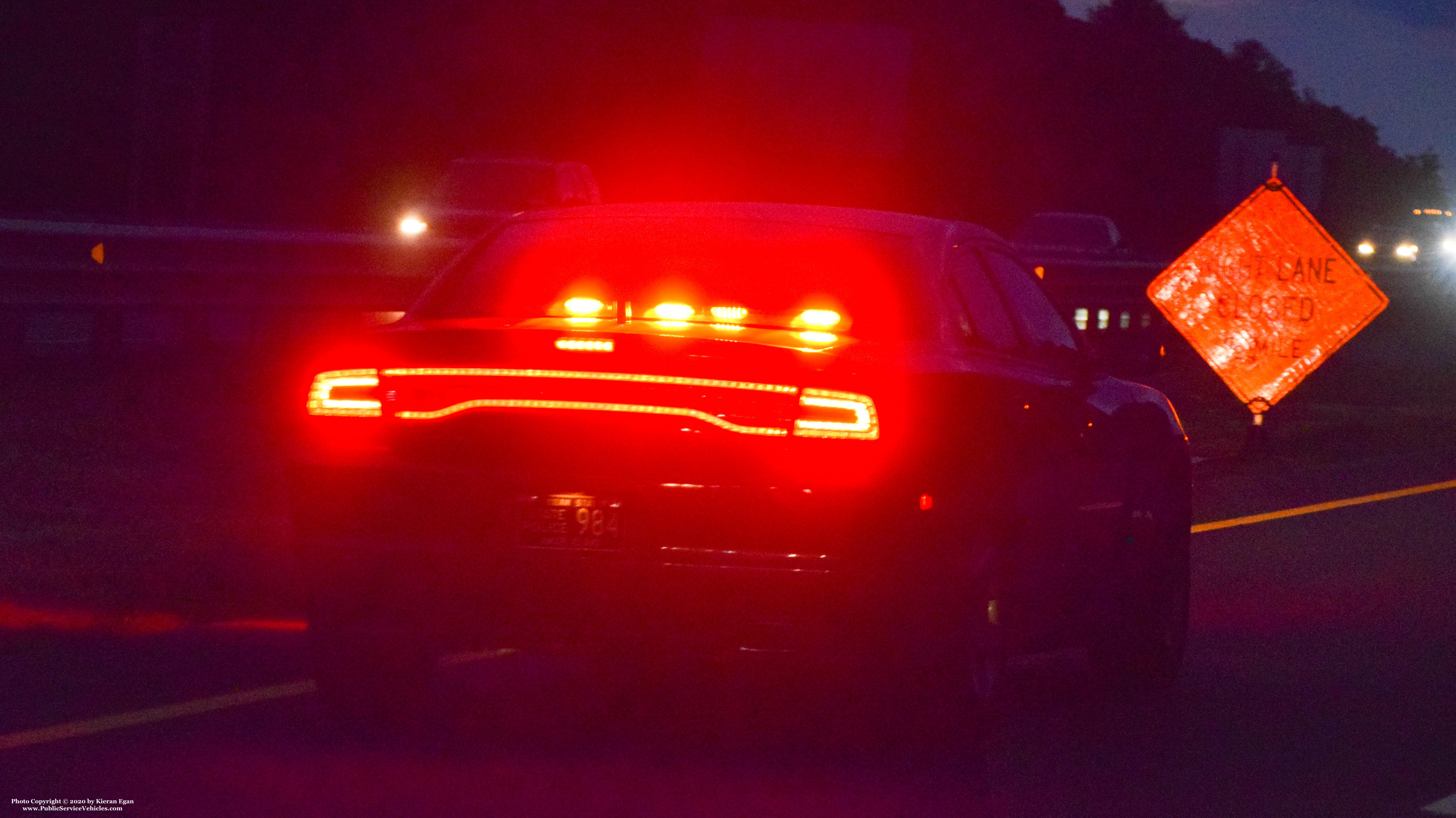 A photo  of Rhode Island State Police
            Cruiser 984, a 2013 Dodge Charger             taken by Kieran Egan