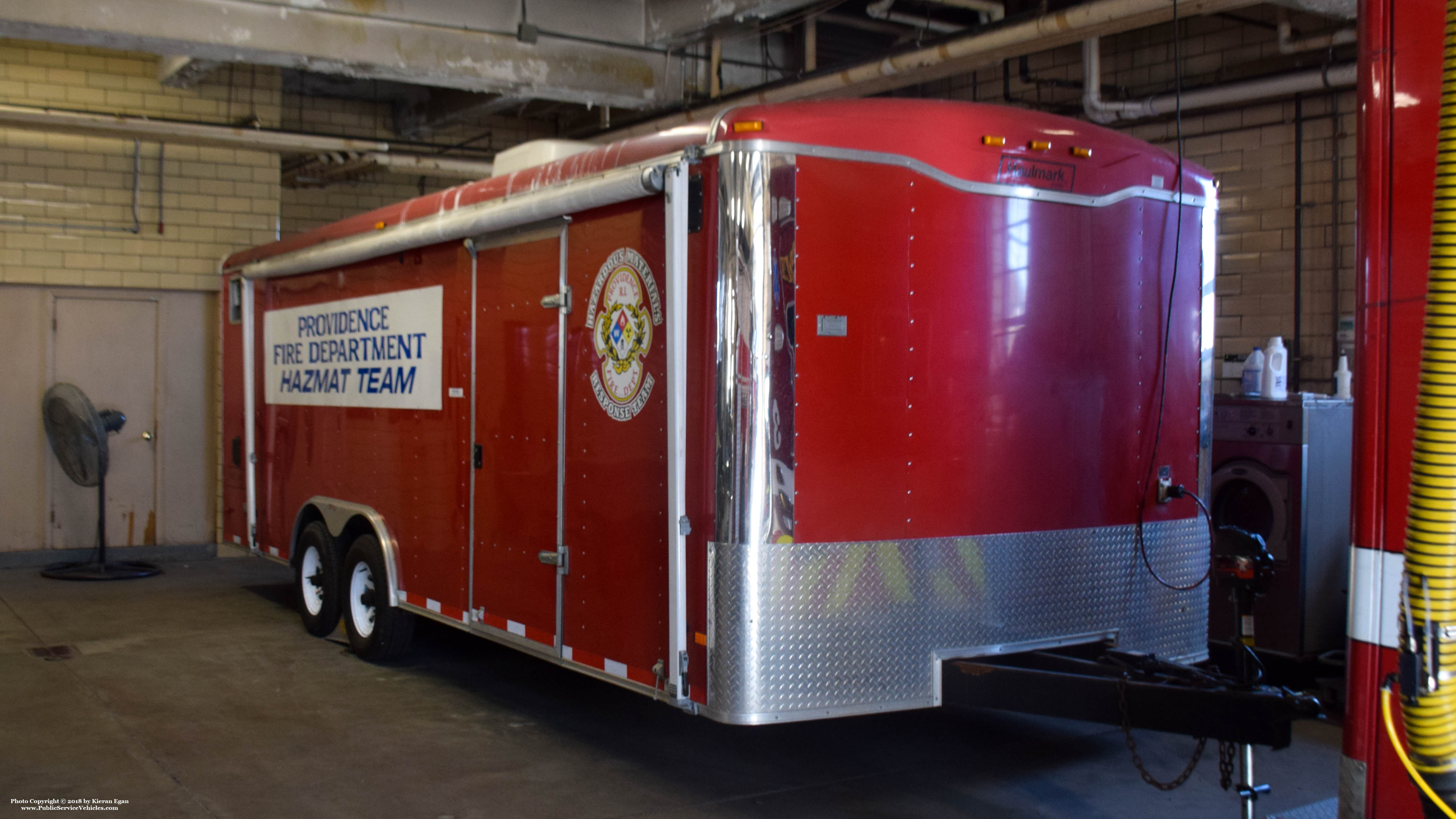 A photo  of Providence Fire
            HazMat Trailer, a 1990-2012 Haulmark Trailer             taken by Kieran Egan