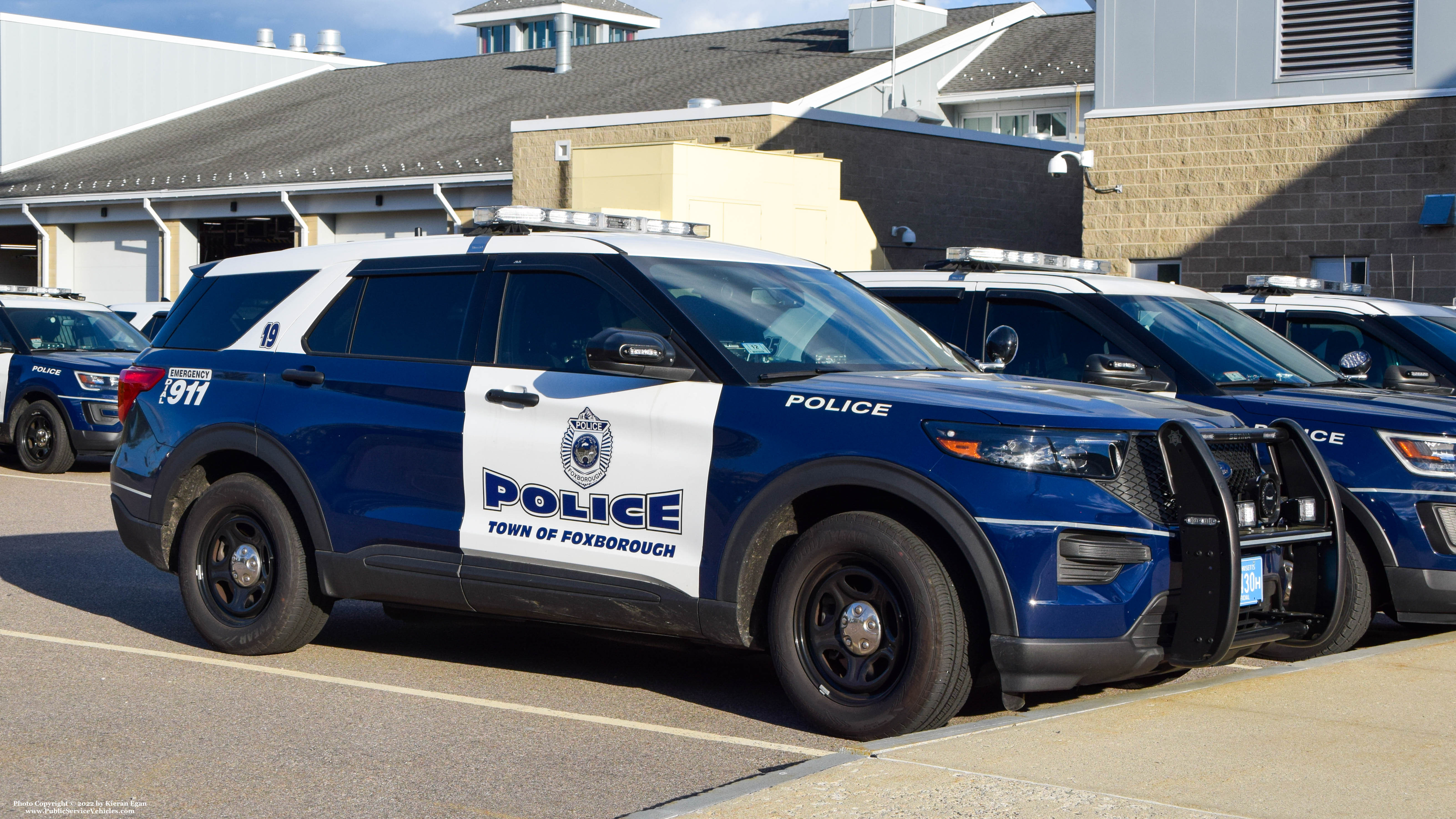 A photo  of Foxborough Police
            Cruiser 19, a 2020 Ford Police Interceptor Utility             taken by Kieran Egan