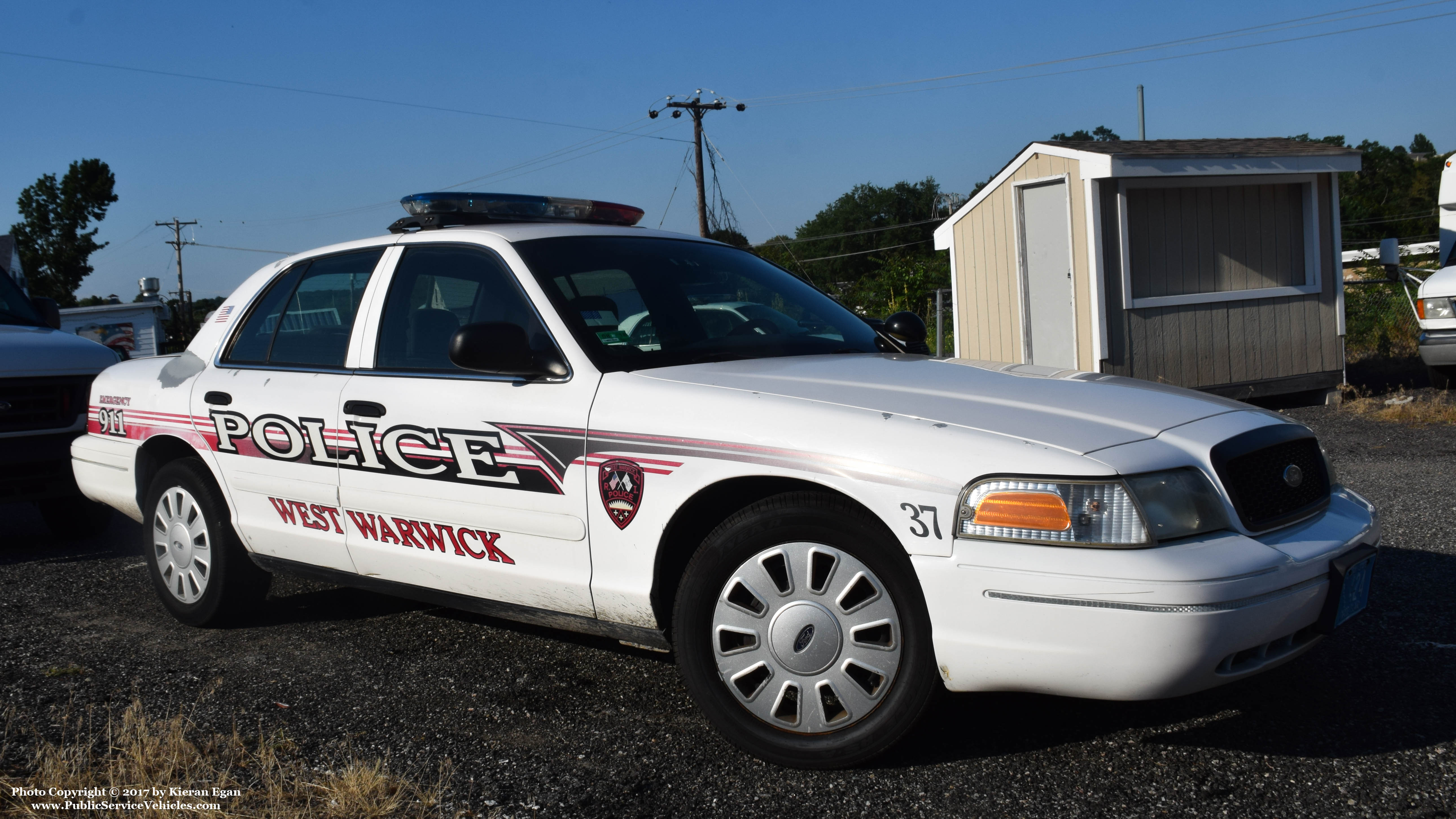 A photo  of West Warwick Police
            Car 37, a 2007 Ford Crown Victoria Police Interceptor             taken by Kieran Egan