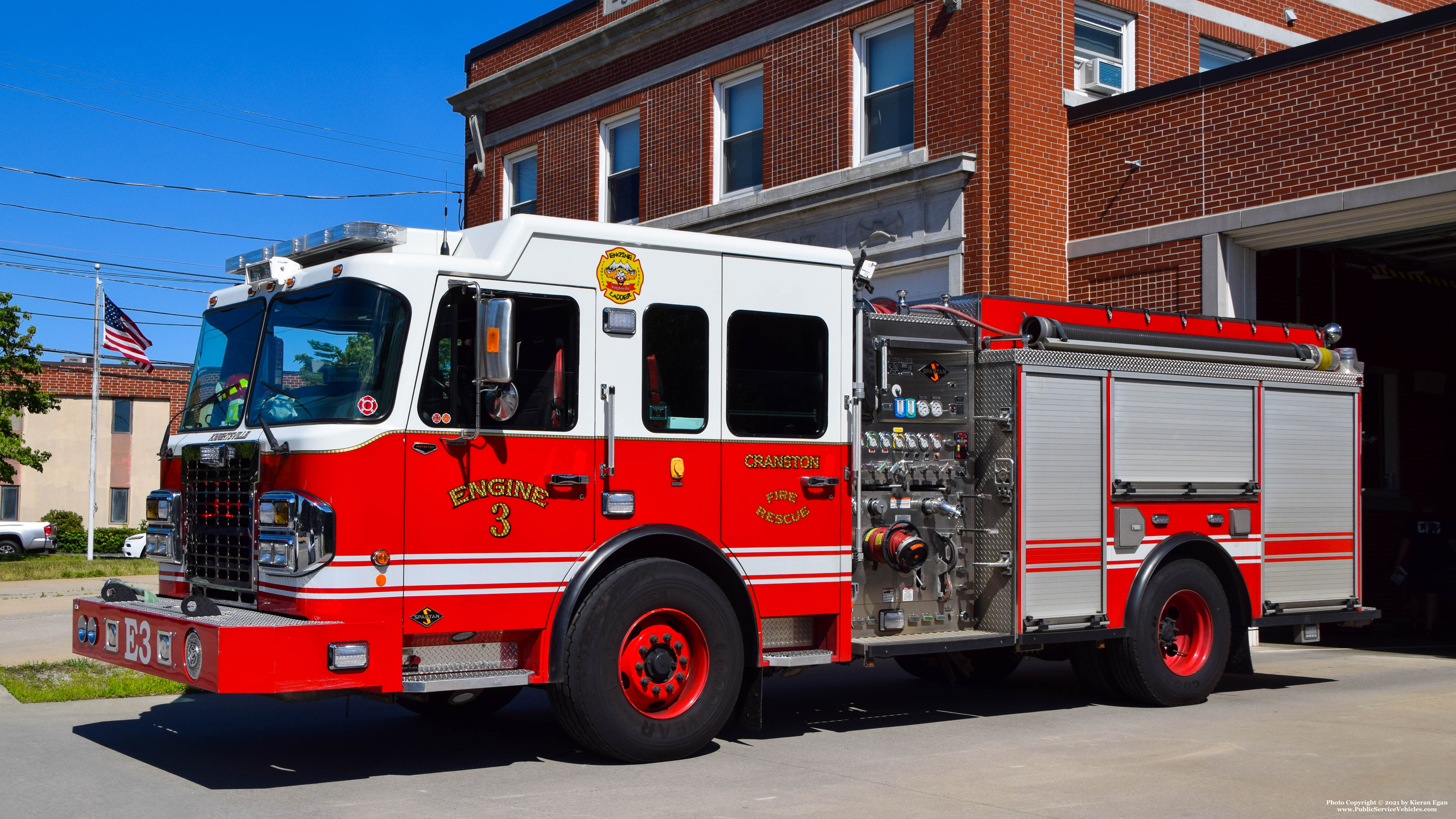 A photo  of Cranston Fire
            Engine 3, a 2017 Spartan ERV             taken by Kieran Egan