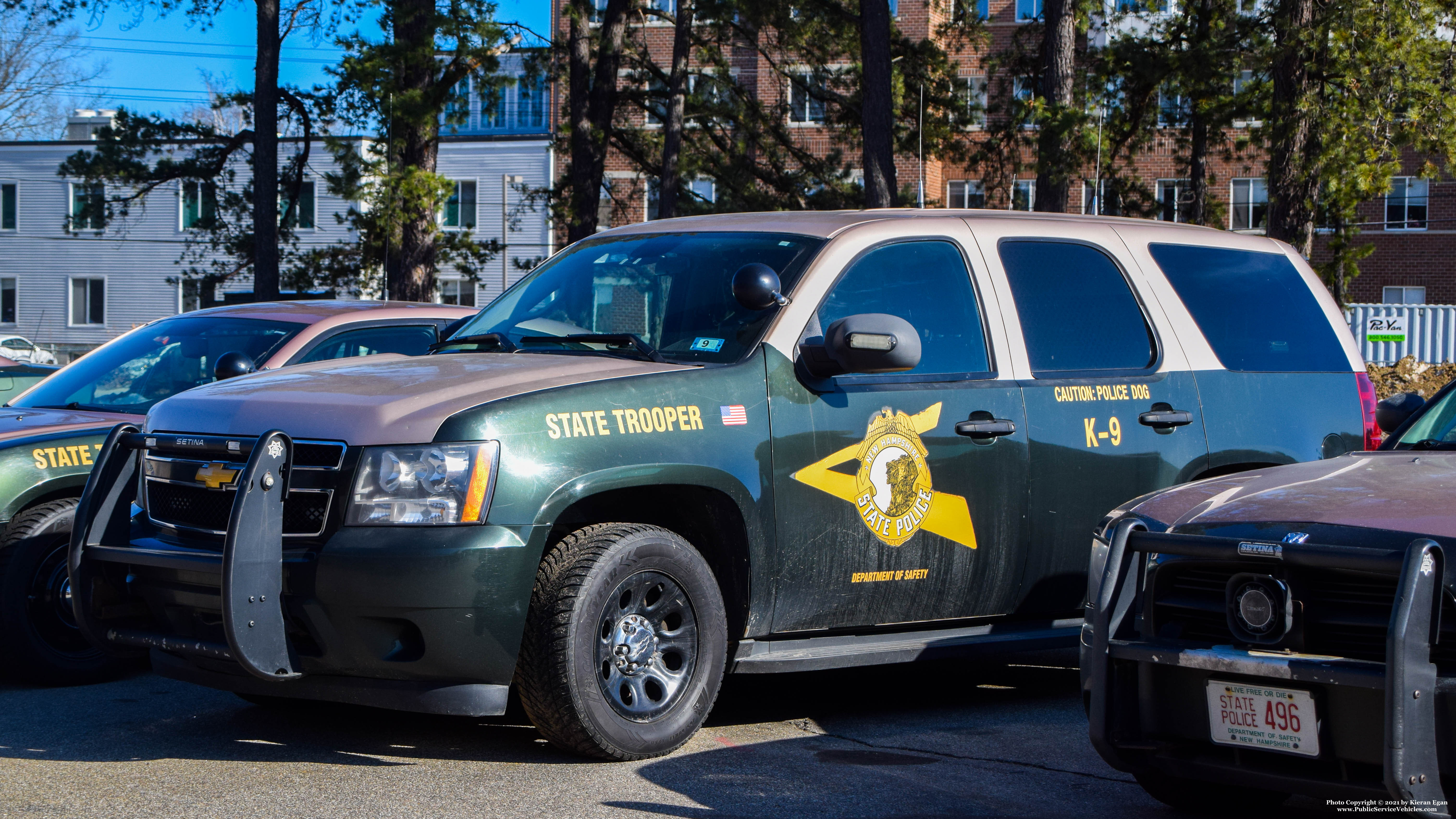 A photo  of New Hampshire State Police
            Unassigned Cruiser, a 2007-2014 Chevrolet Tahoe             taken by Kieran Egan