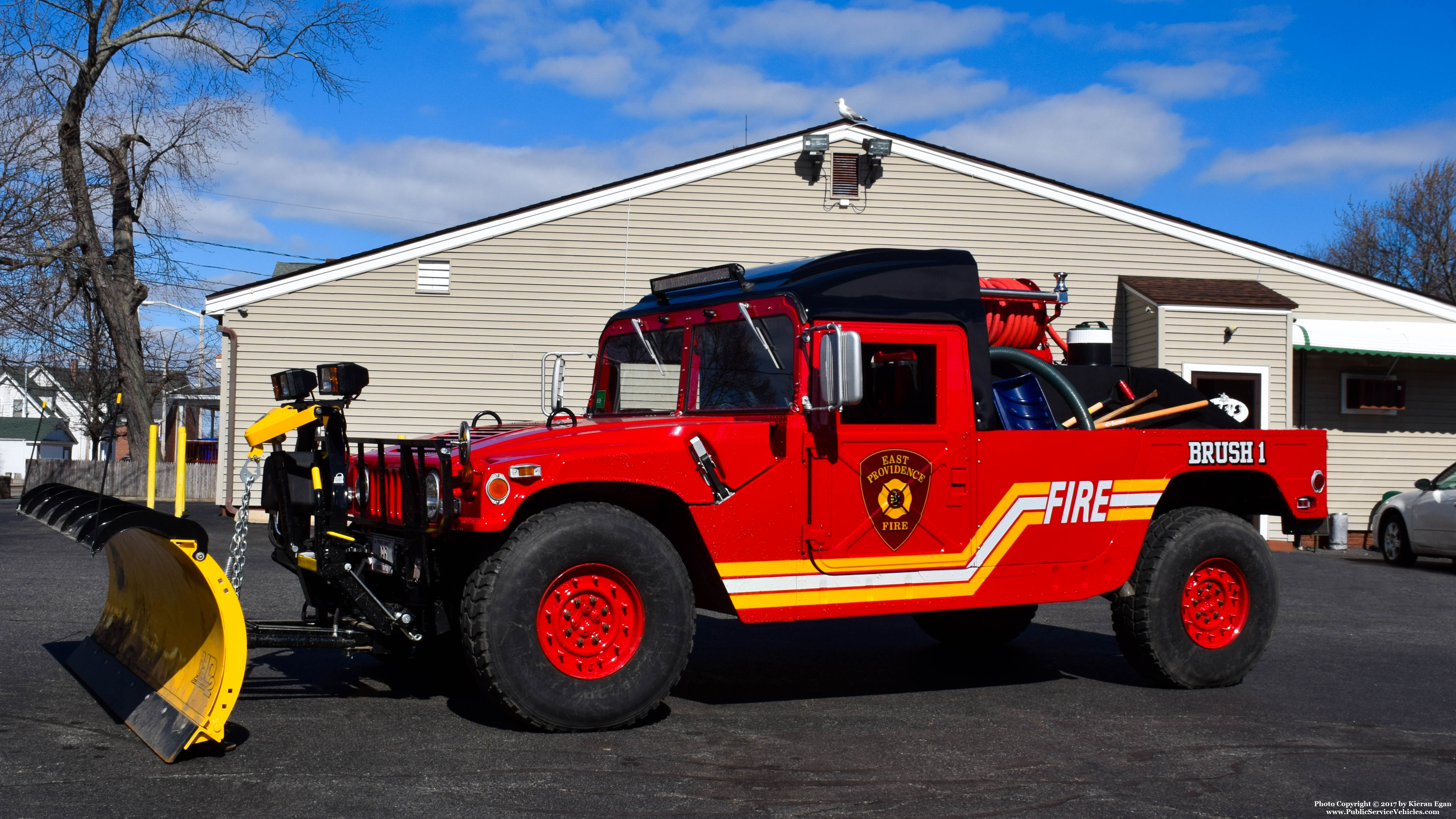 A photo  of East Providence Fire
            Brush 1, a 1994 Humvee H3             taken by Kieran Egan