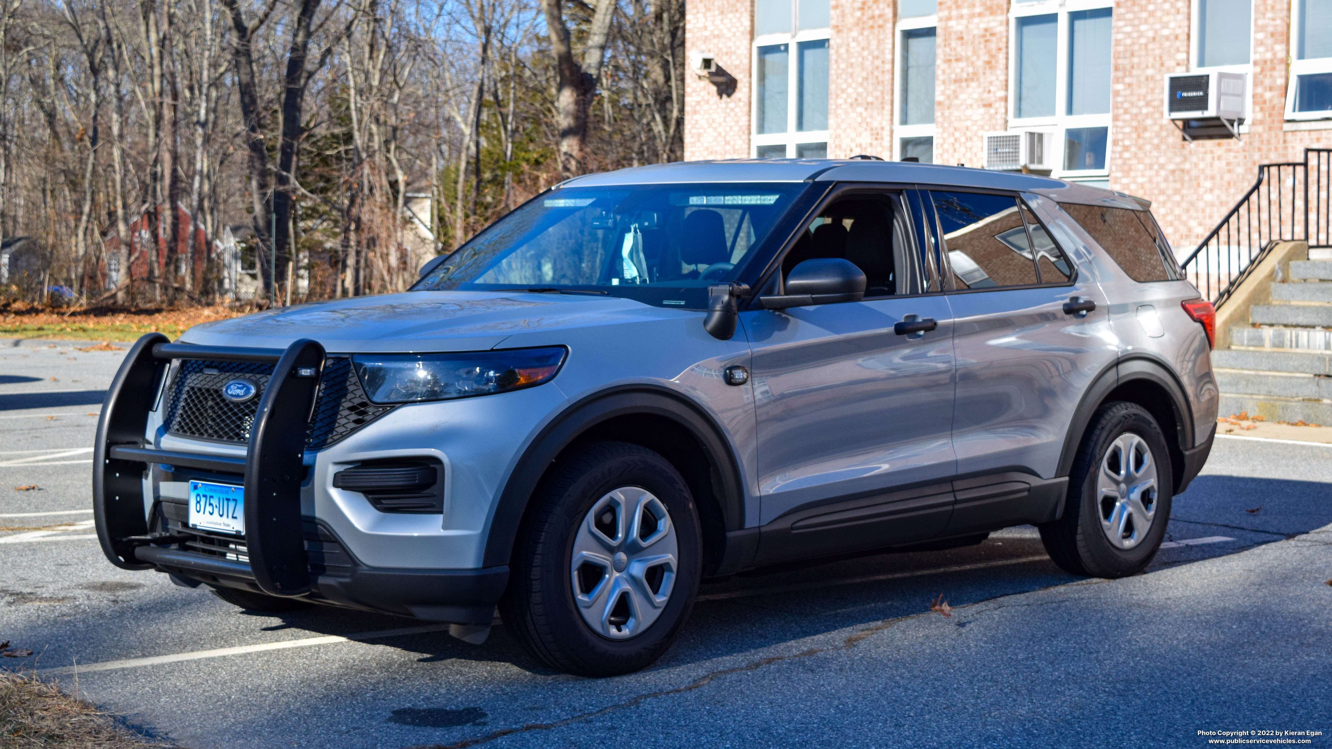 A photo  of Connecticut State Police
            Cruiser 875, a 2021 Ford Police Interceptor Utility             taken by Kieran Egan