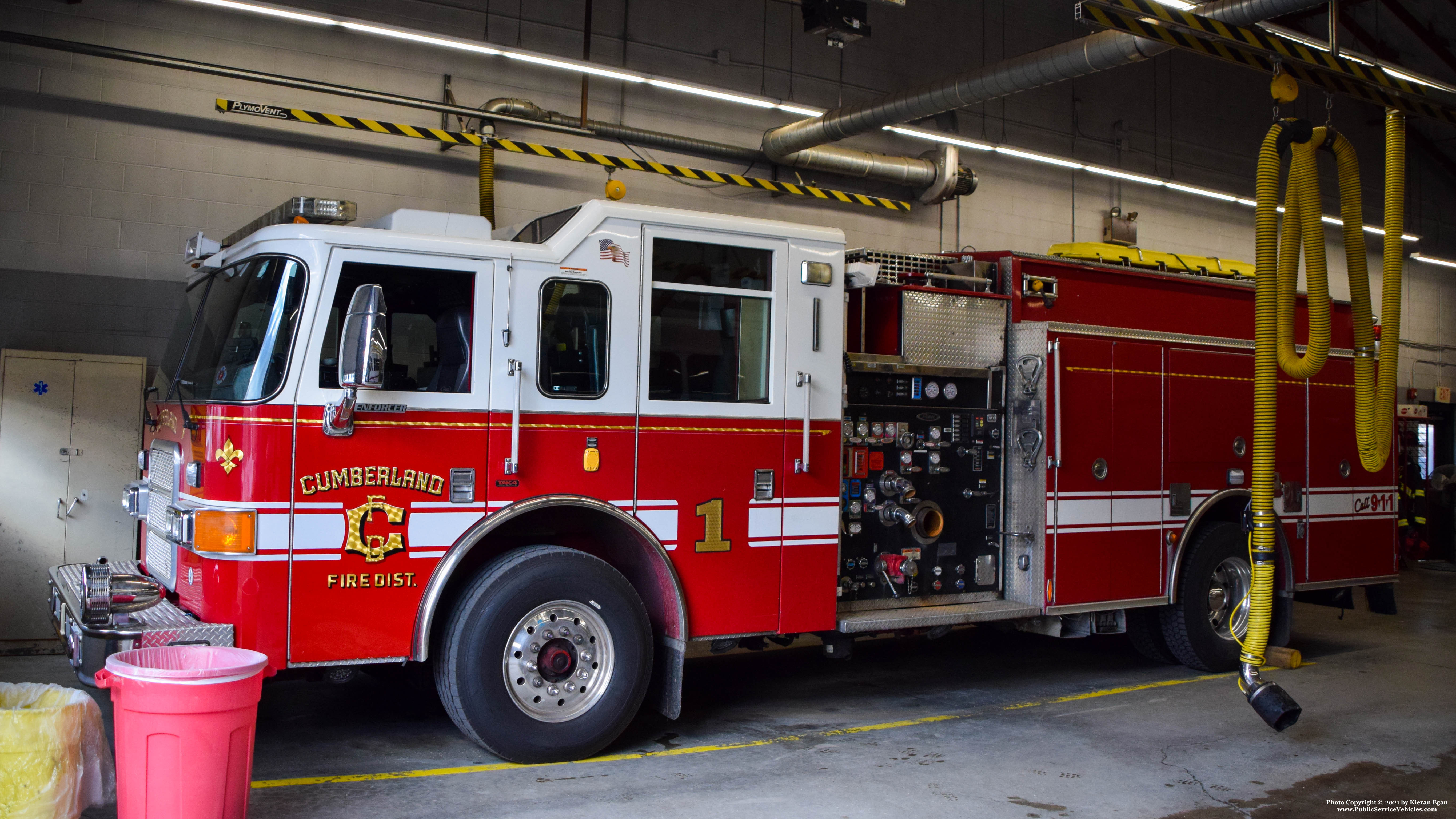 A photo  of Cumberland Fire
            Engine 1, a 2004 Pierce Enforcer             taken by Kieran Egan