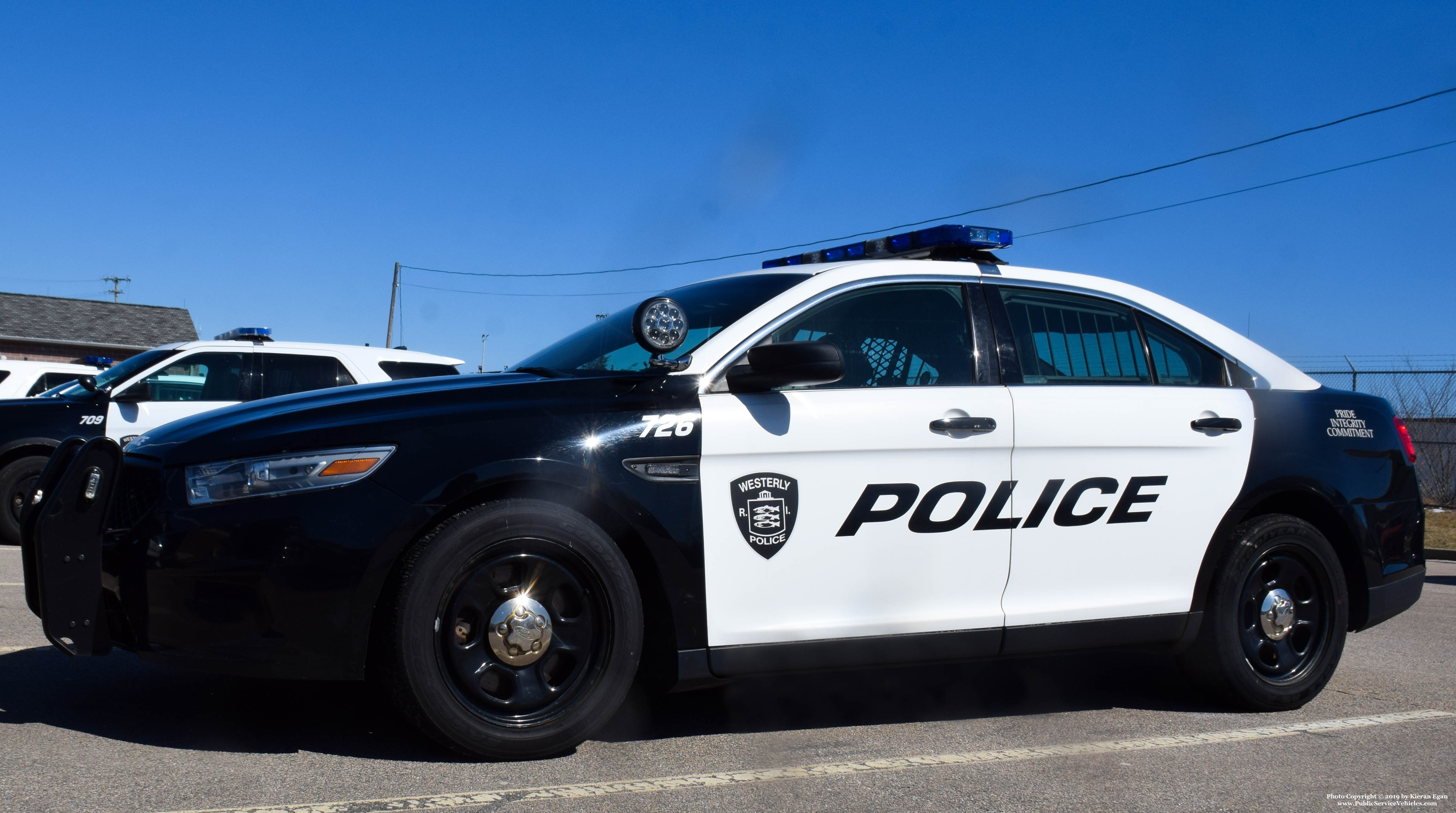 A photo  of Westerly Police
            Cruiser 726, a 2013-2019 Ford Police Interceptor Sedan             taken by Kieran Egan