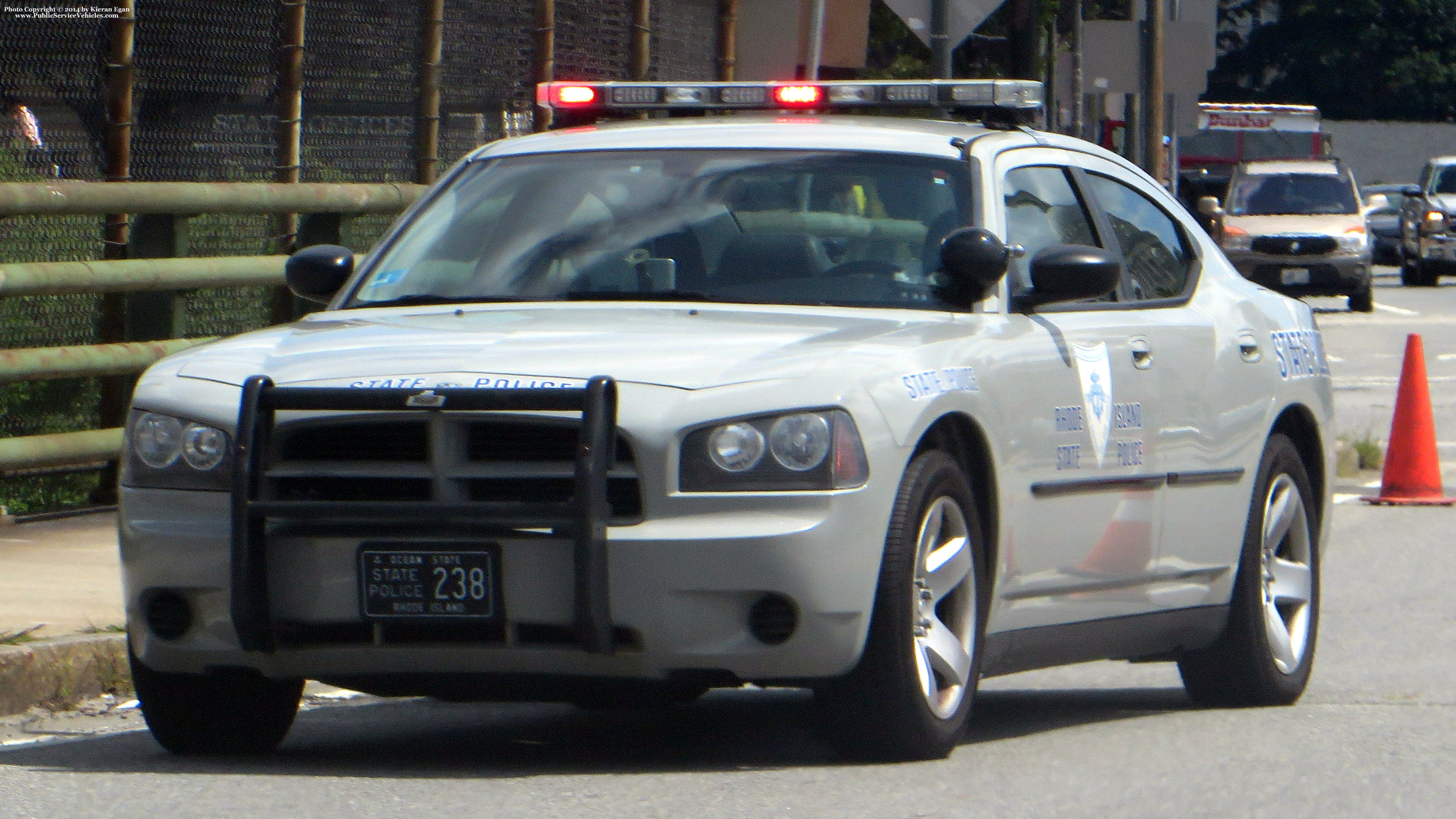A photo  of Rhode Island State Police
            Cruiser 238, a 2006-2008 Dodge Charger             taken by Kieran Egan