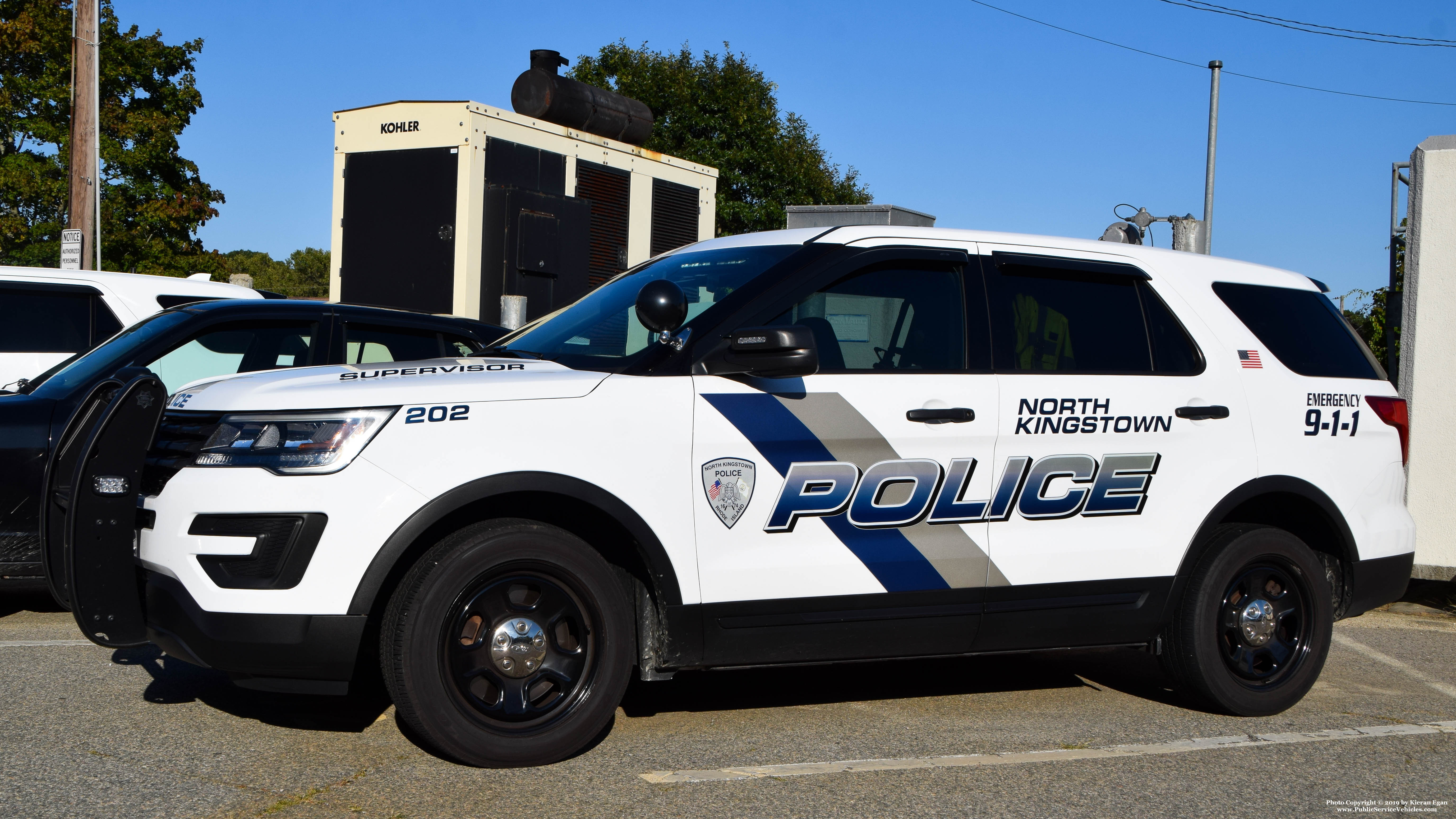 A photo  of North Kingstown Police
            Cruiser 202, a 2019 Ford Police Interceptor Utility             taken by Kieran Egan